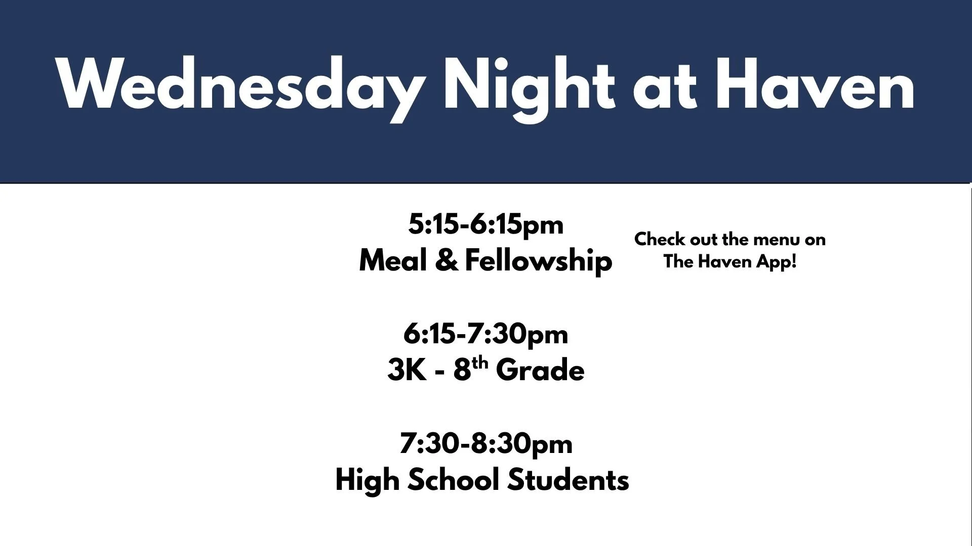 Weekday Programs