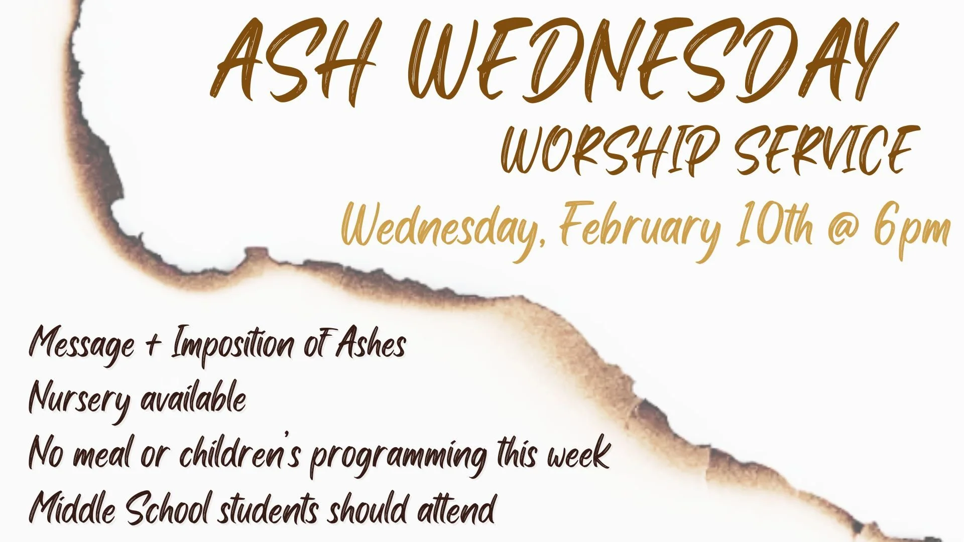 Ash Wednesday Worship Service