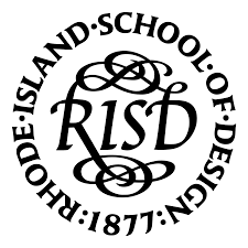 Seal of the Redding School of Design, established in 1877, featuring the acronym RISD surrounded by ornate design elements.