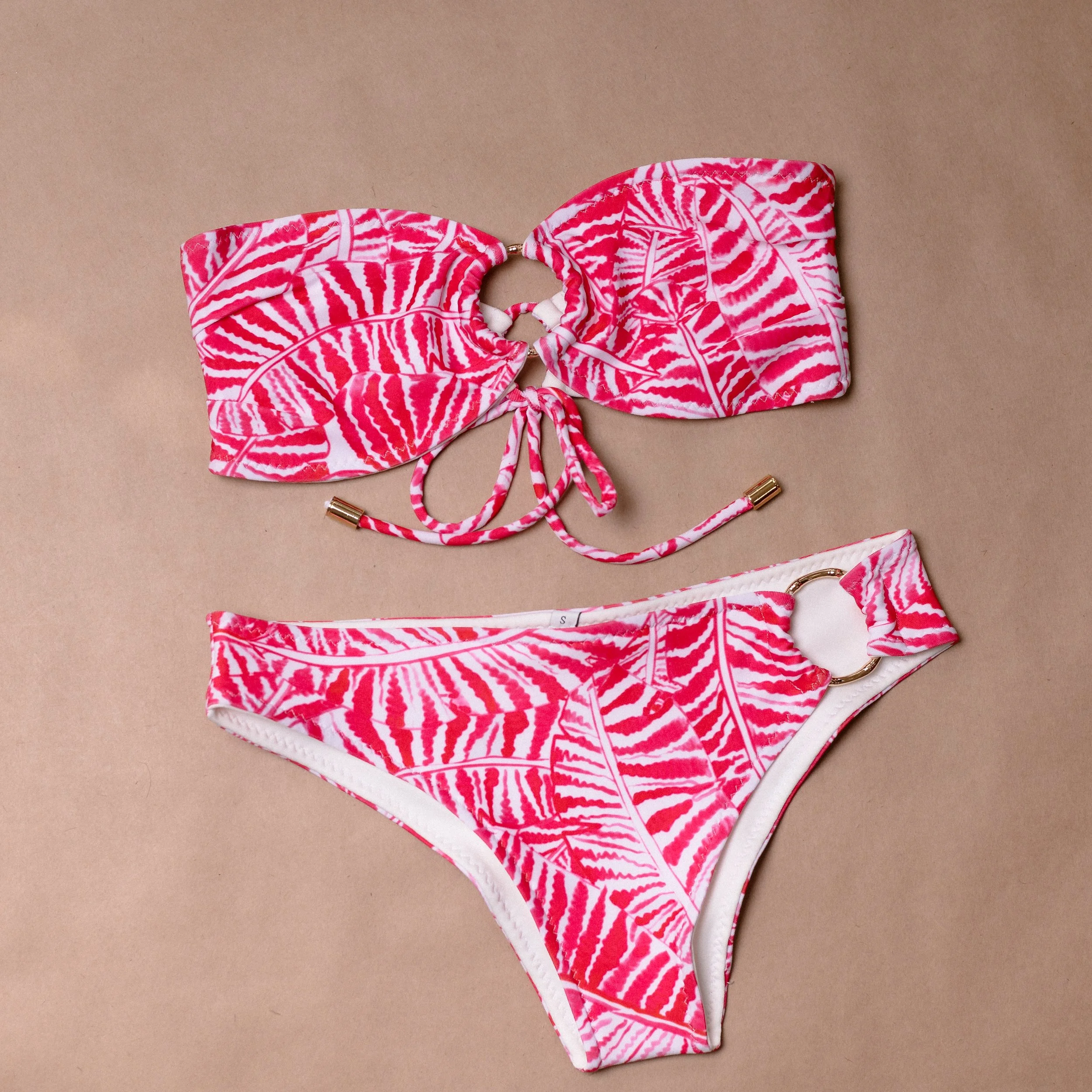 luna & sophia in pink leaf - S top - S bottoms