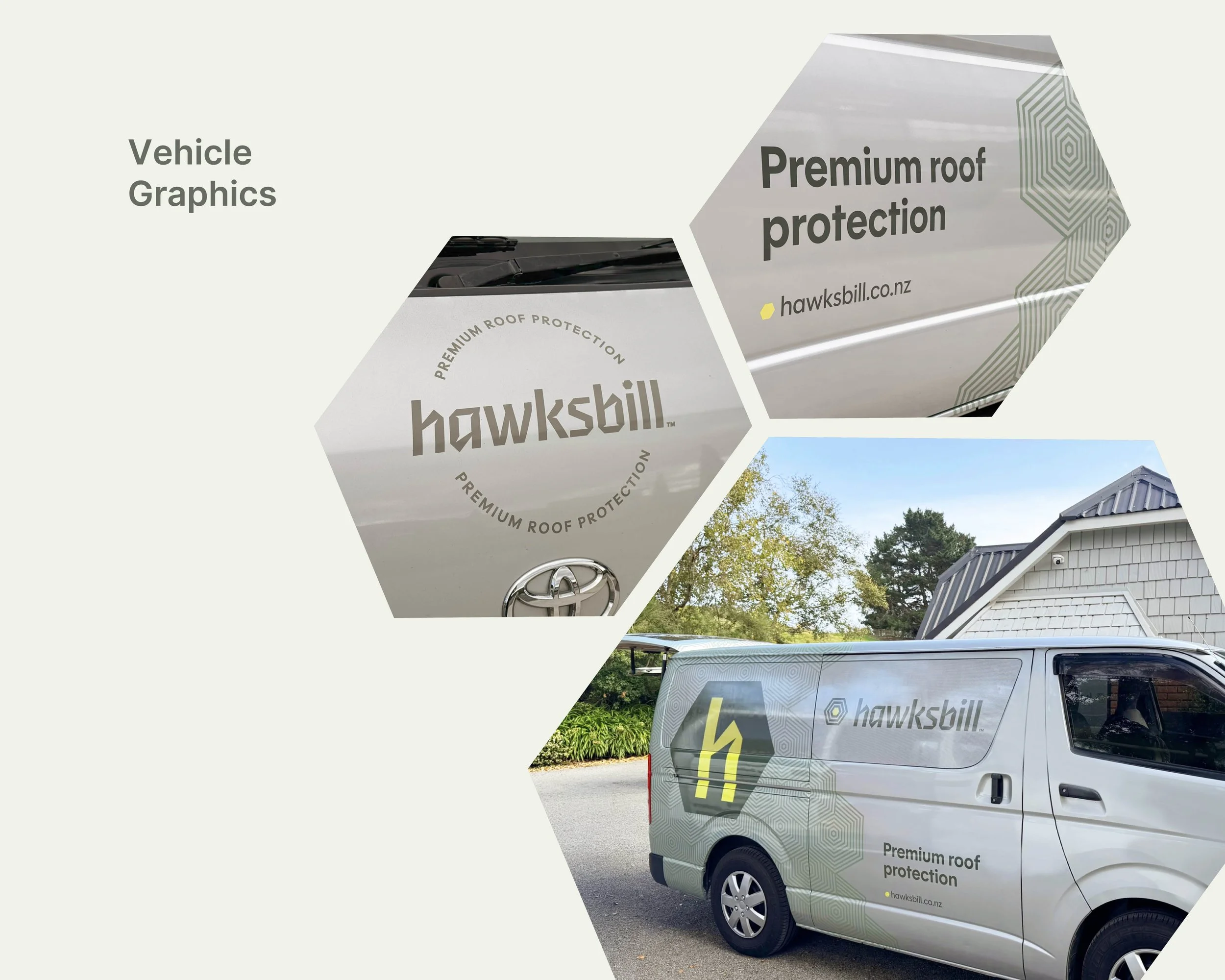 Vehicle Graphics for Hawksbill Roof Cleaners done by Tailwind design