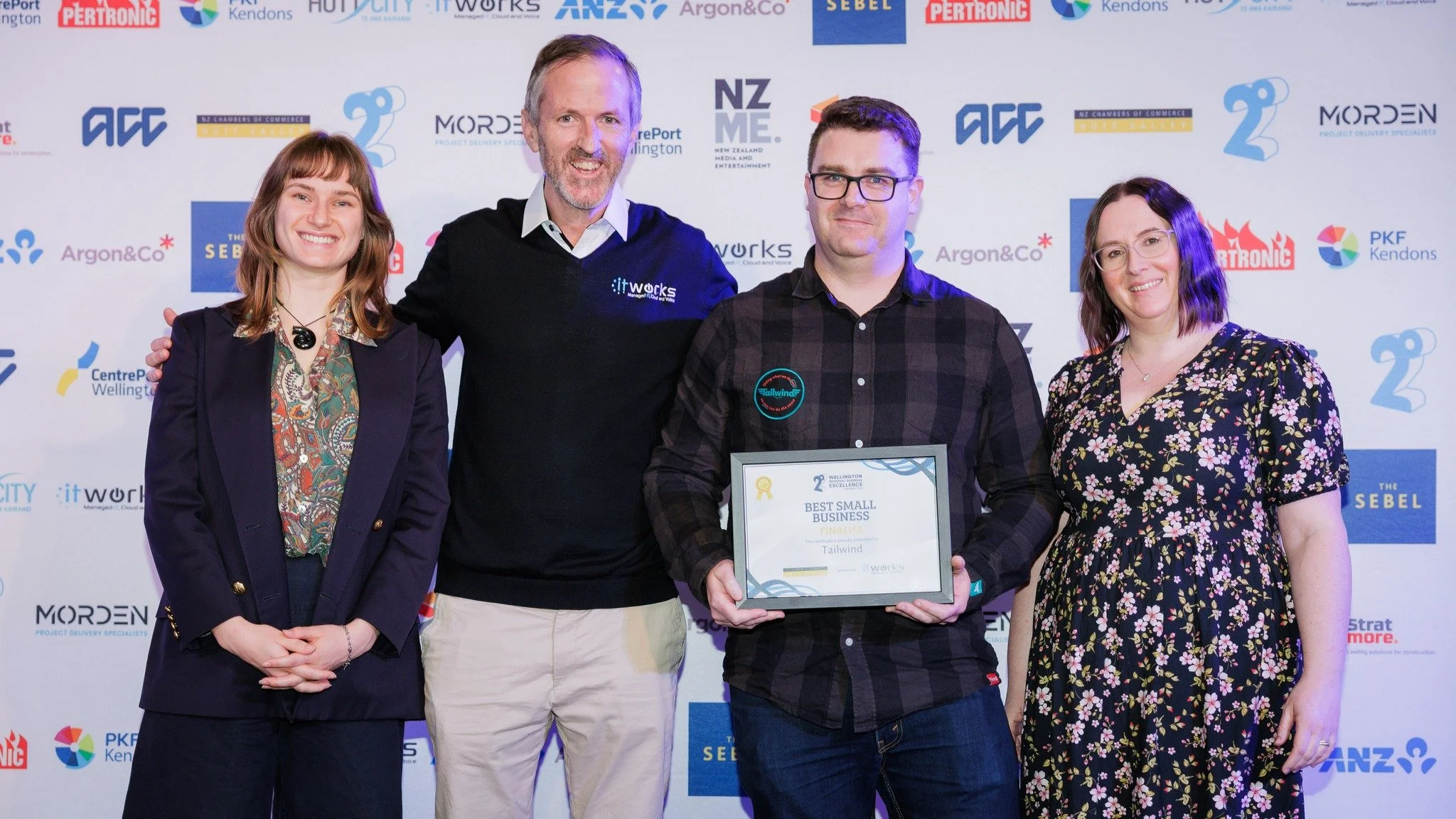 Proud to be Finalists for Best Small Business in the 2Degrees Wellington Regional Business Excellence Awards