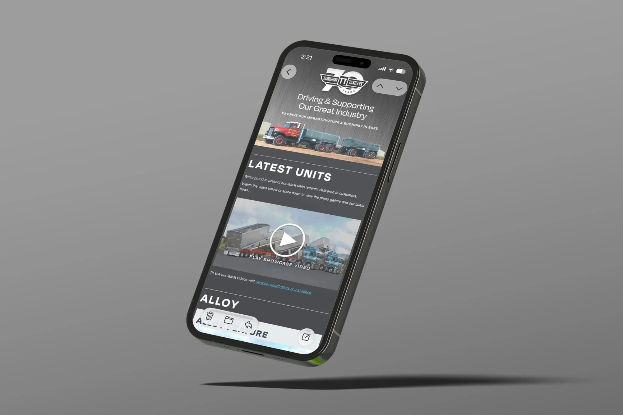 Email newsletter templates for Transport Trailers, covering a wide variety of topics for both internal and external audiences