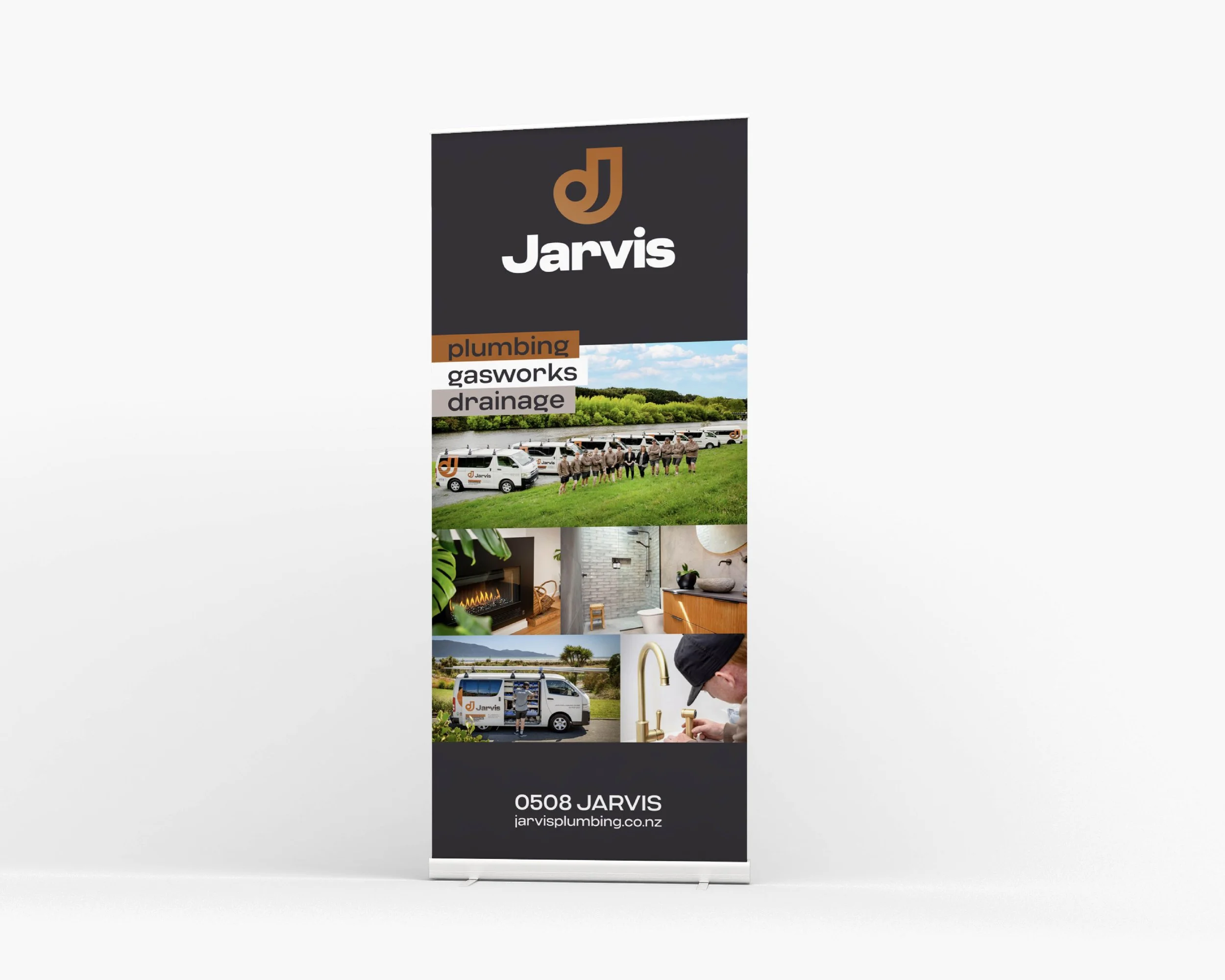 Pull up banner for Jarvis Plumbing, Gasworks and Drainage 