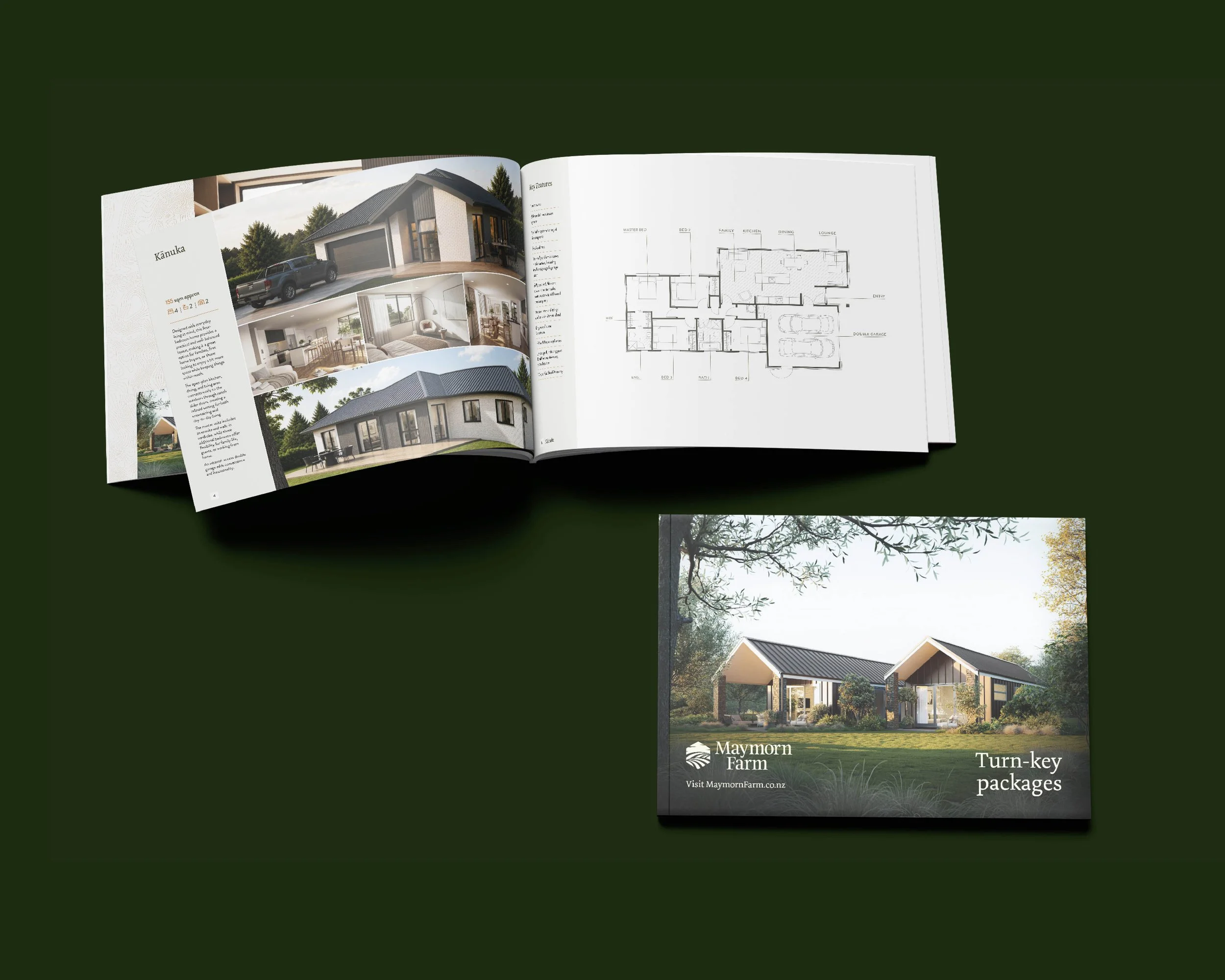 Turn-key packages for Maymorn Farm, Housing development by Gillies Group in Upper Hutt. Designed by Tailwind Branding Design