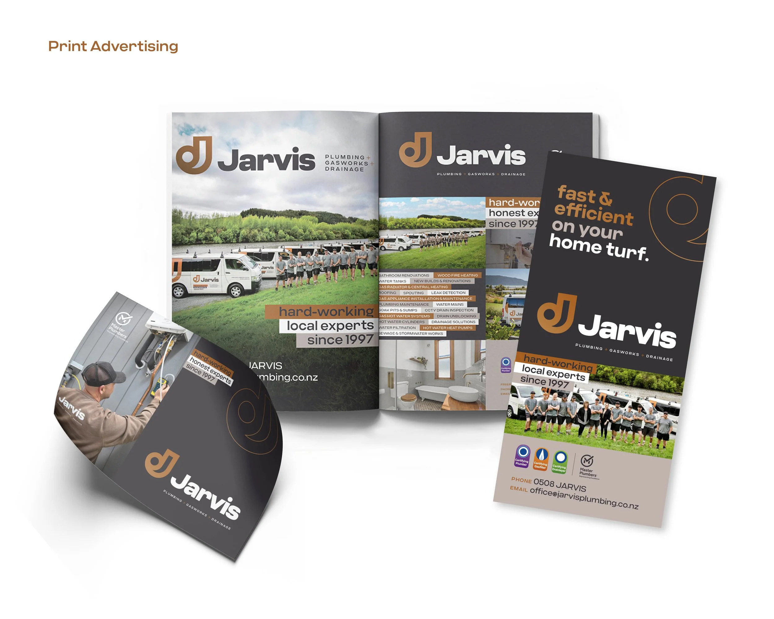 Jarvis print advertising in fundraising brochures, magazines, tri-fold brochures and flyers