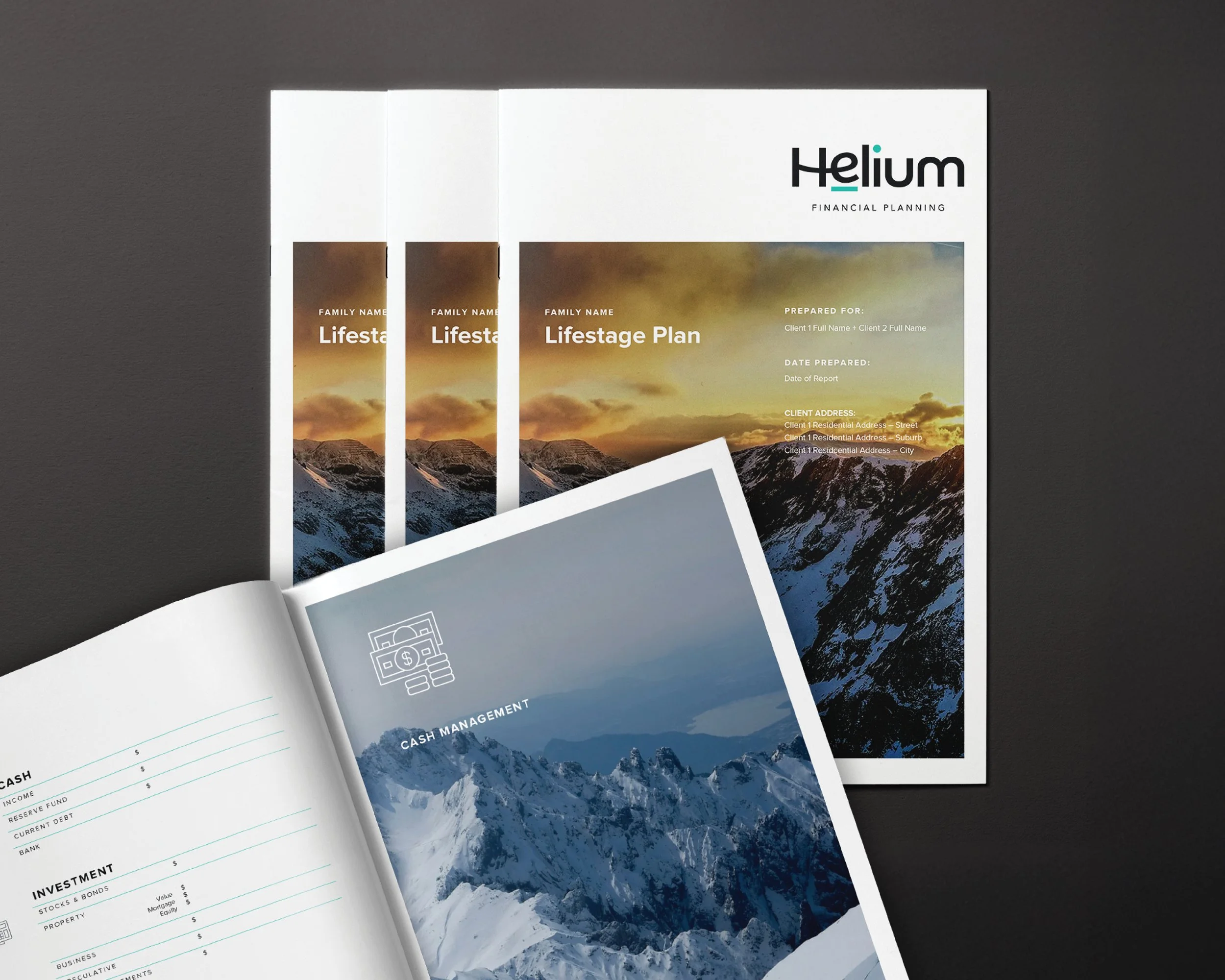 Highly polished Life Stage Financial Plan template for Helium Financial Planning