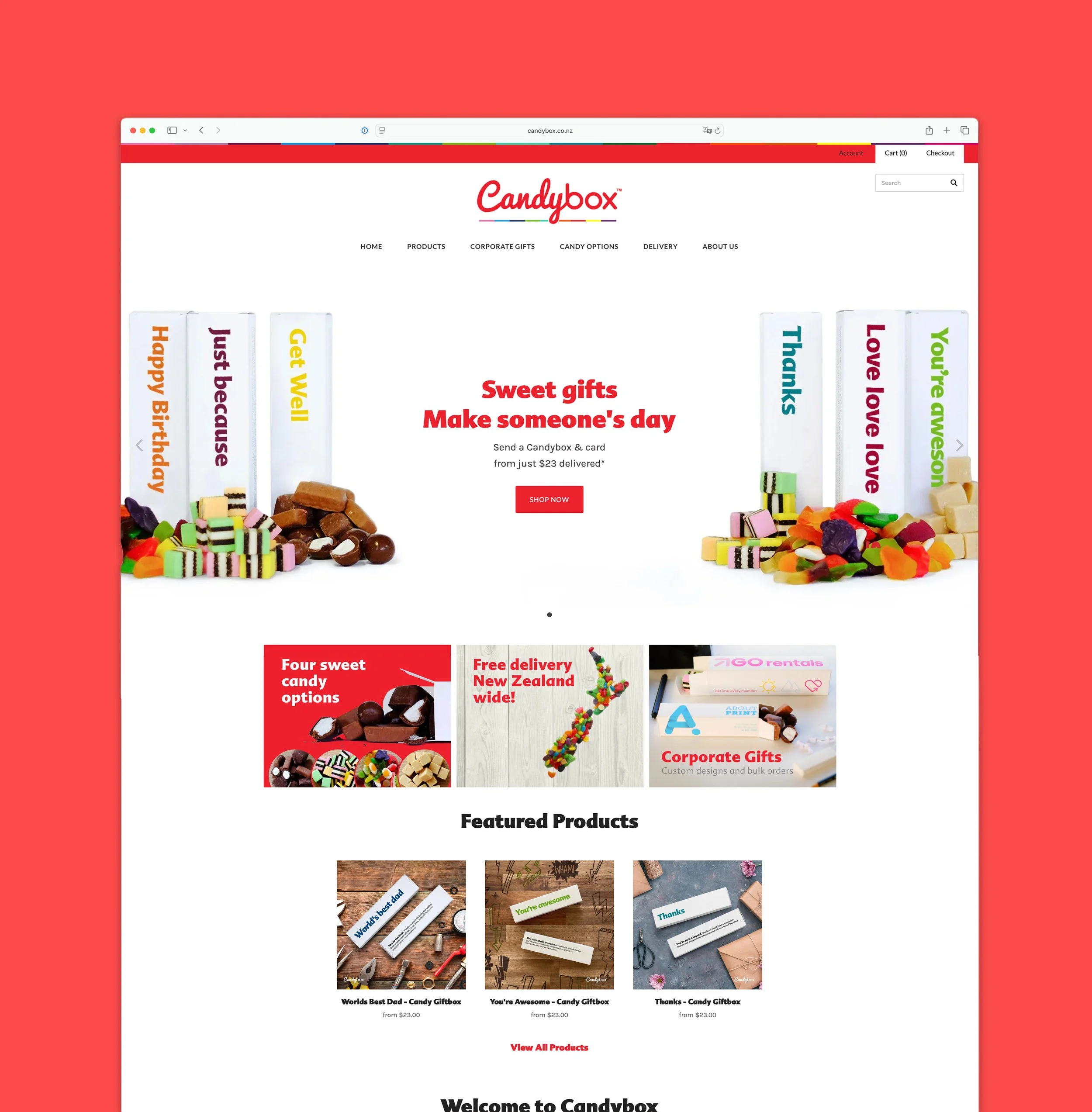 Shopify online gift store for Candybox