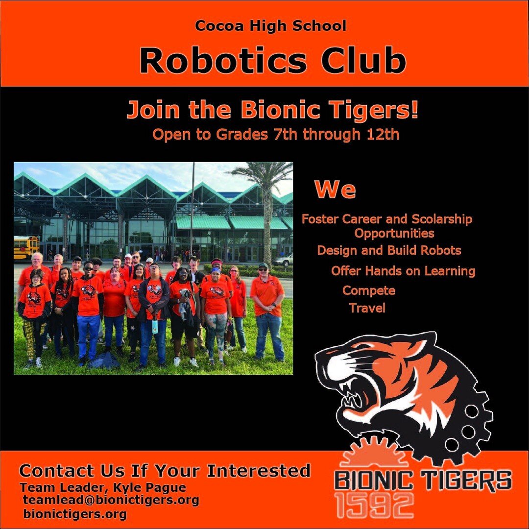 Check us out at bionictigers.org. We look forward to seeing you in the upcoming season! #thefutureisntjustbrightitsbionic