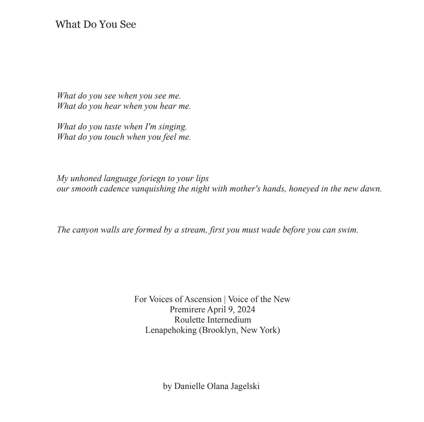 What Do You See (SATB)