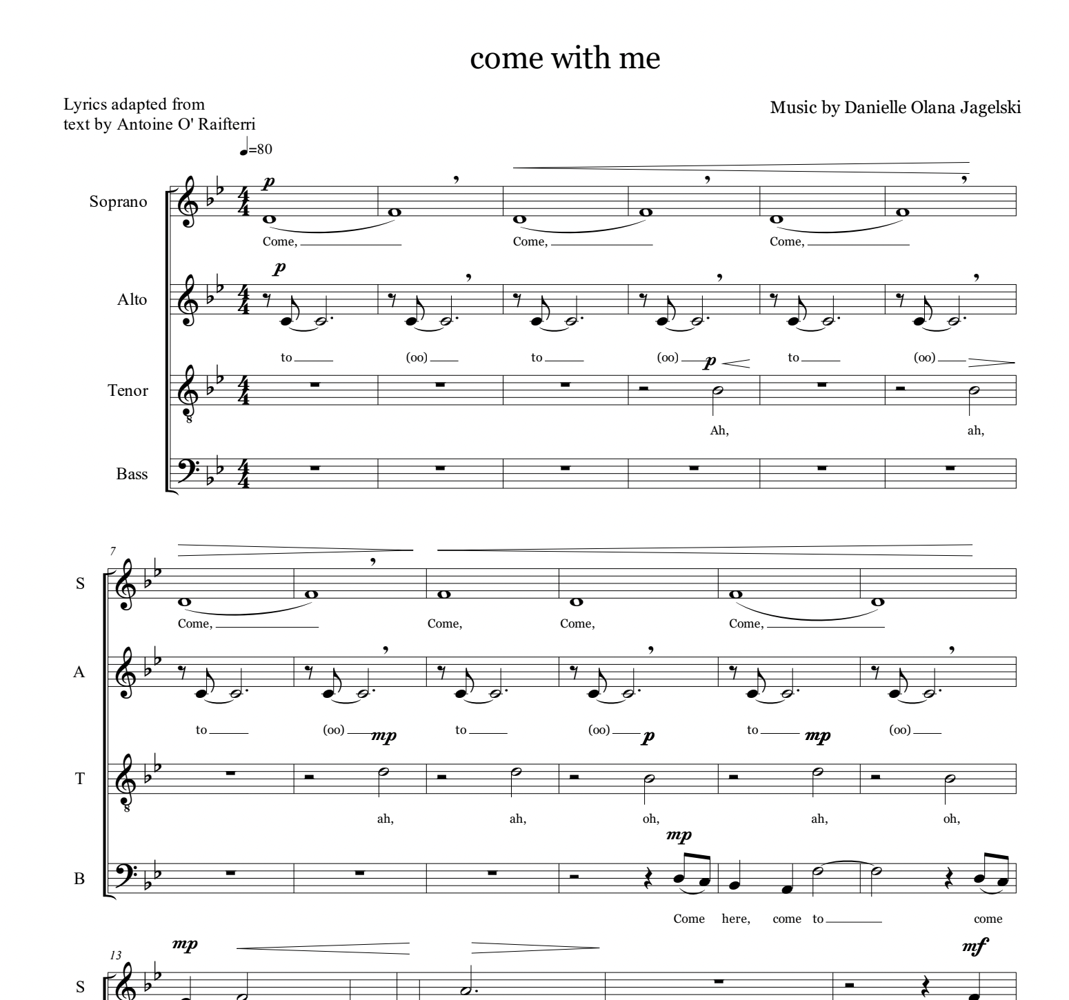 Come with me (SATB)