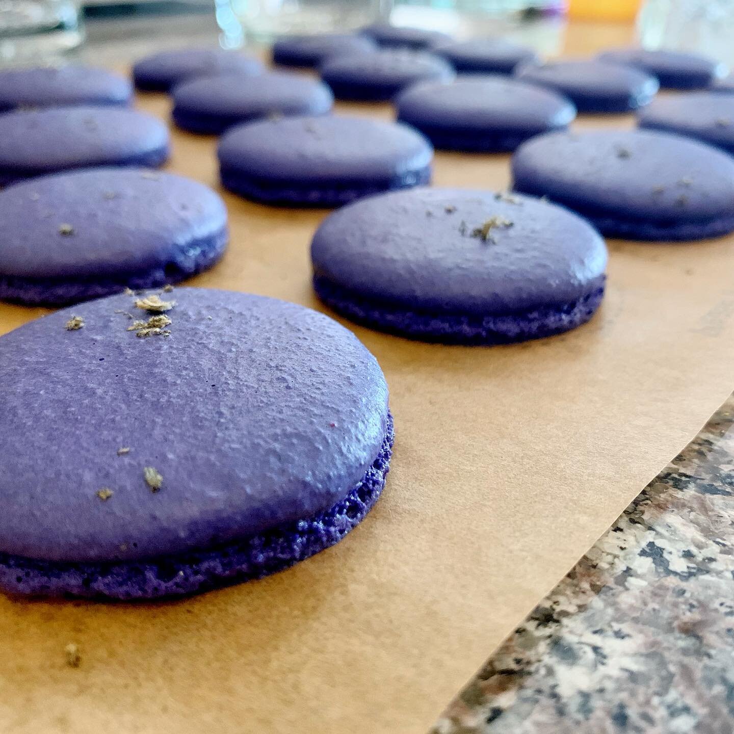 Can you feel the passion (fruit)? PBP&amp;J macarons are just the start of gift boxes for some seriously amazing lawyers! #pbpj #macarons #frenchmacarons #passionfruit #jasminetea #peanutbutter #moxieandsassafras #giftbox #tucson