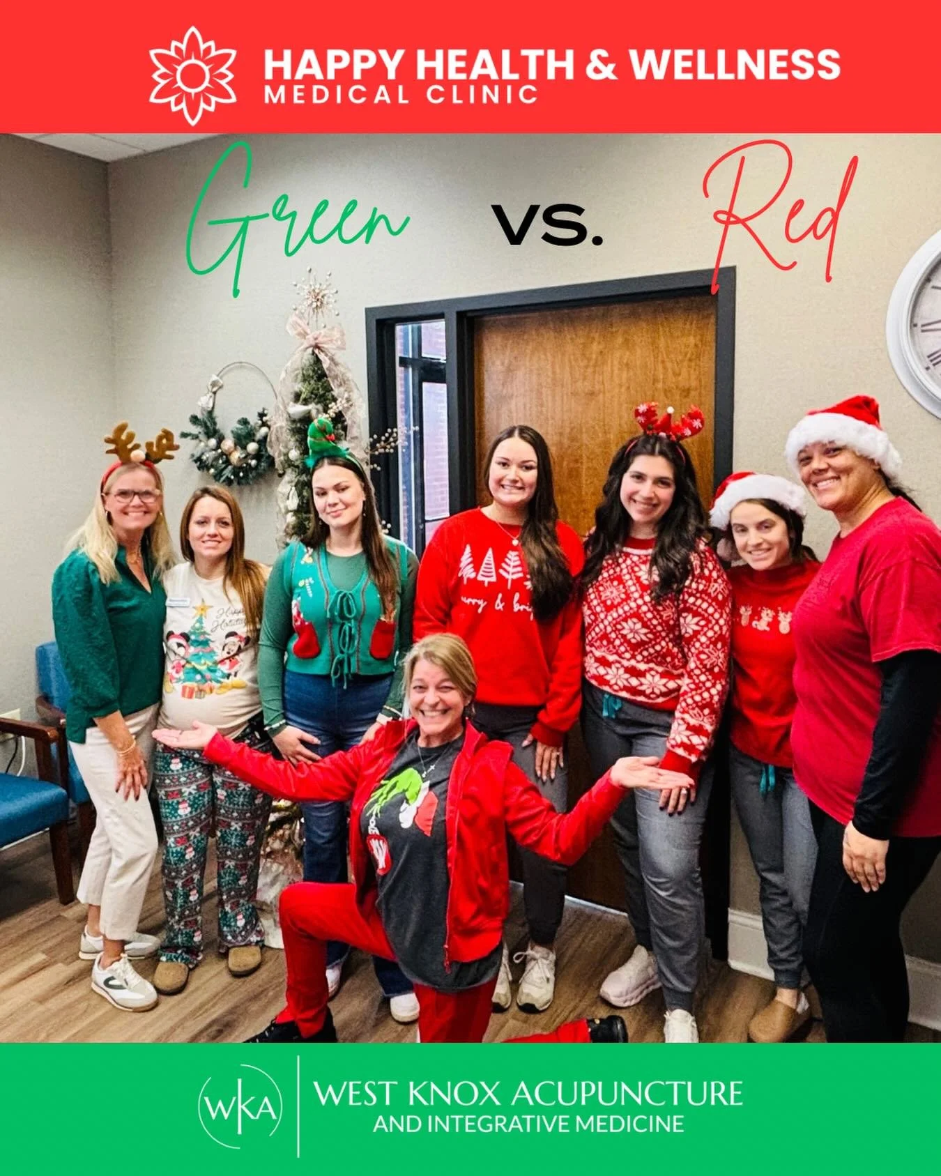 Our festive spirit week continues with Green vs. Red! #knox #knoxville #spiritweek #festivevibes