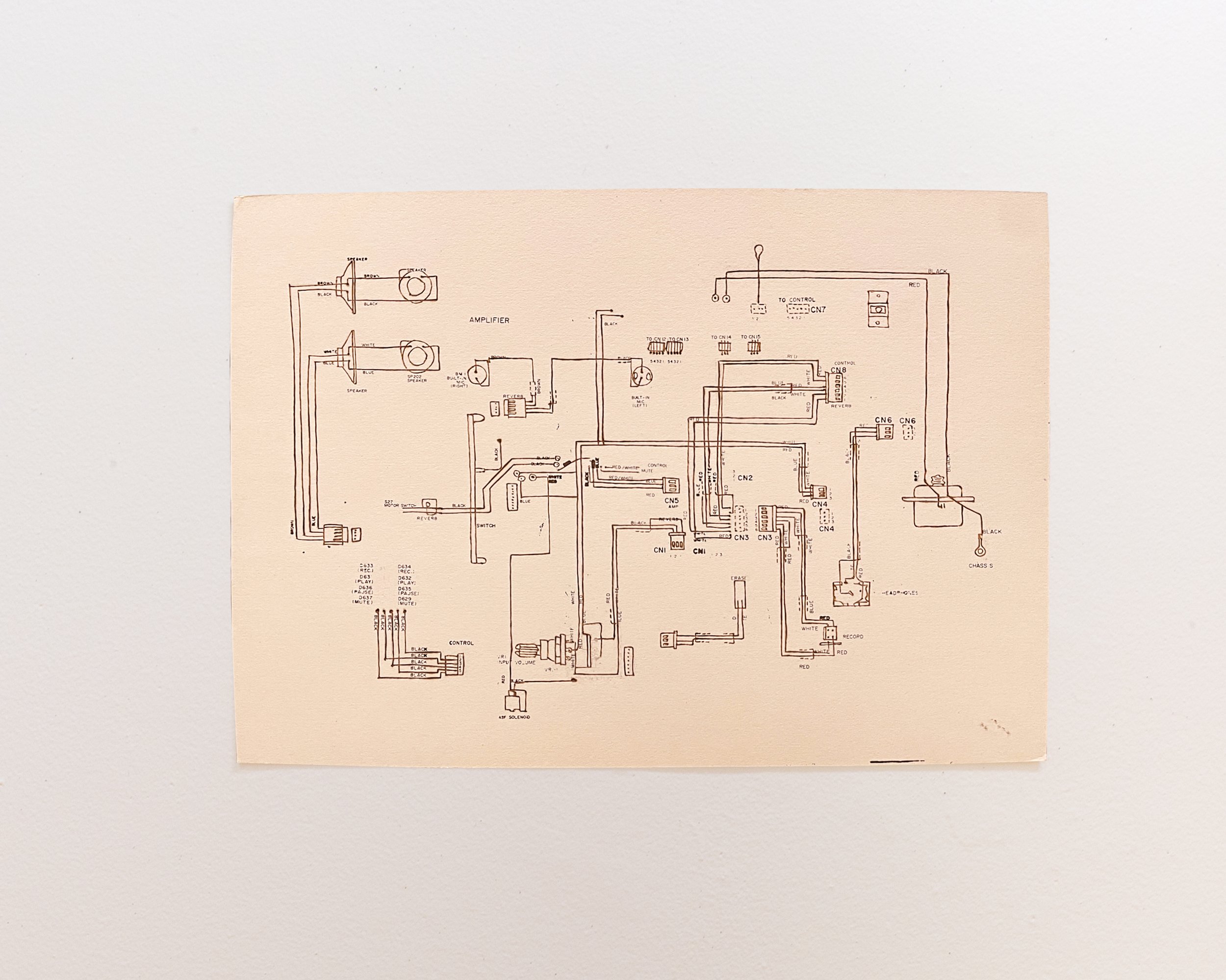 March on Washington
28” x 20”
Taskboard, Ink, Soldering Iron Heat
Source(s): Fisher PH470 AM/FM Stereo Cassette Recorder with PLL Synthesizer Tuner, Quartz Clock & Timer, Auto Search, and 12-Preset Tuning (1980); Fisher CR-M500 Stereo Microcass