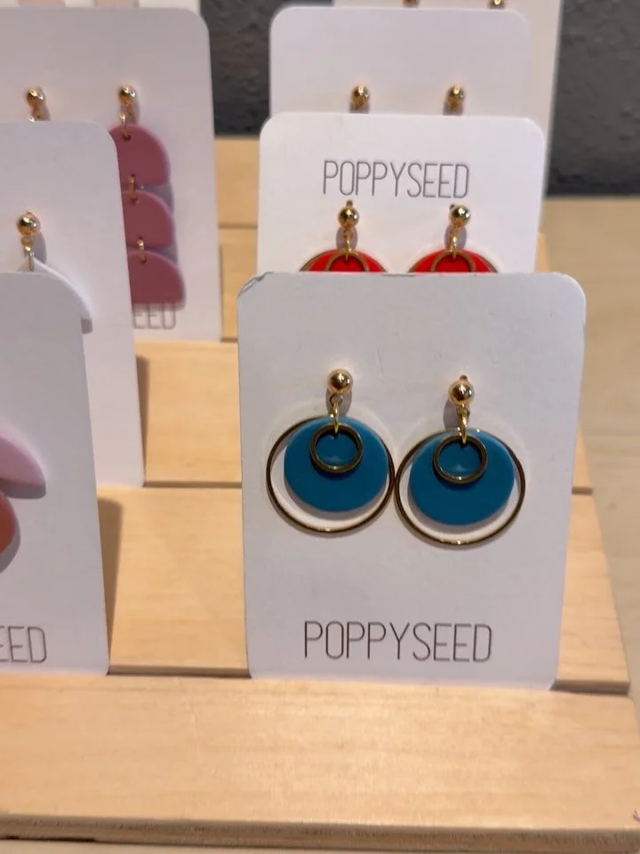 New obsession alert! ✨We are loving the earrings from @poppyseed.clay! Local and handmade by our talented client, Tova, you truly cannot go wrong picking up a pair or two! ✨💫⭐️

Earrings are available for purchase at the studio- they are on display 