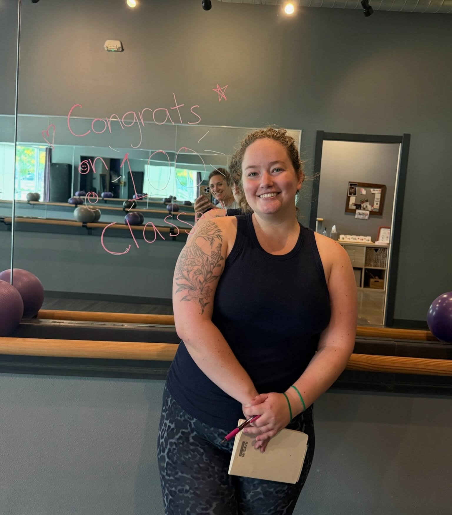 We have a VERY special announcement to share! 📣Elise has NOT ONLY reached 💯 classes BUT ALSO is training to be a new instructor!!! 🥳 Elise has been a shining star at the studio since she joined and we cannot wait to share her skills as a leader wi