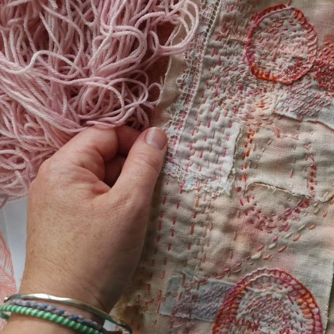 Slow Stitch, Textile Painting &amp; Wool Dying with Fleur Woods - 2 DAYS - 15 &amp; 16th March 2025