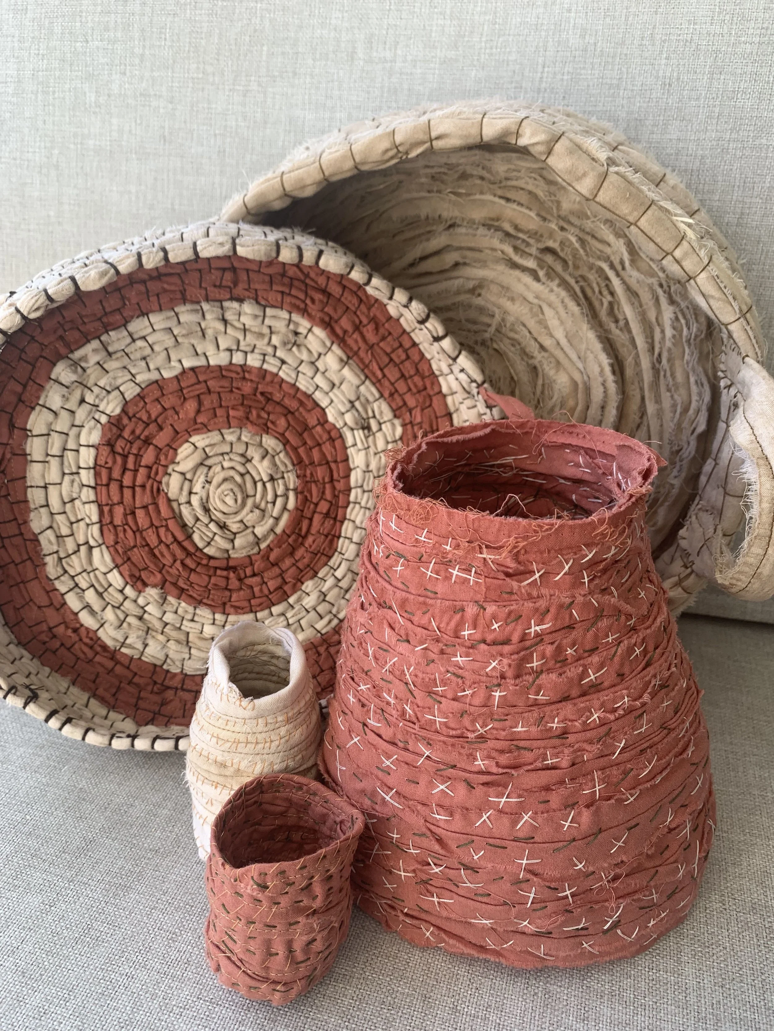Create a sculptural, slow stitch vessel using reclaimed textile waste with Louise Nade - 3rd August 11am til 5pm