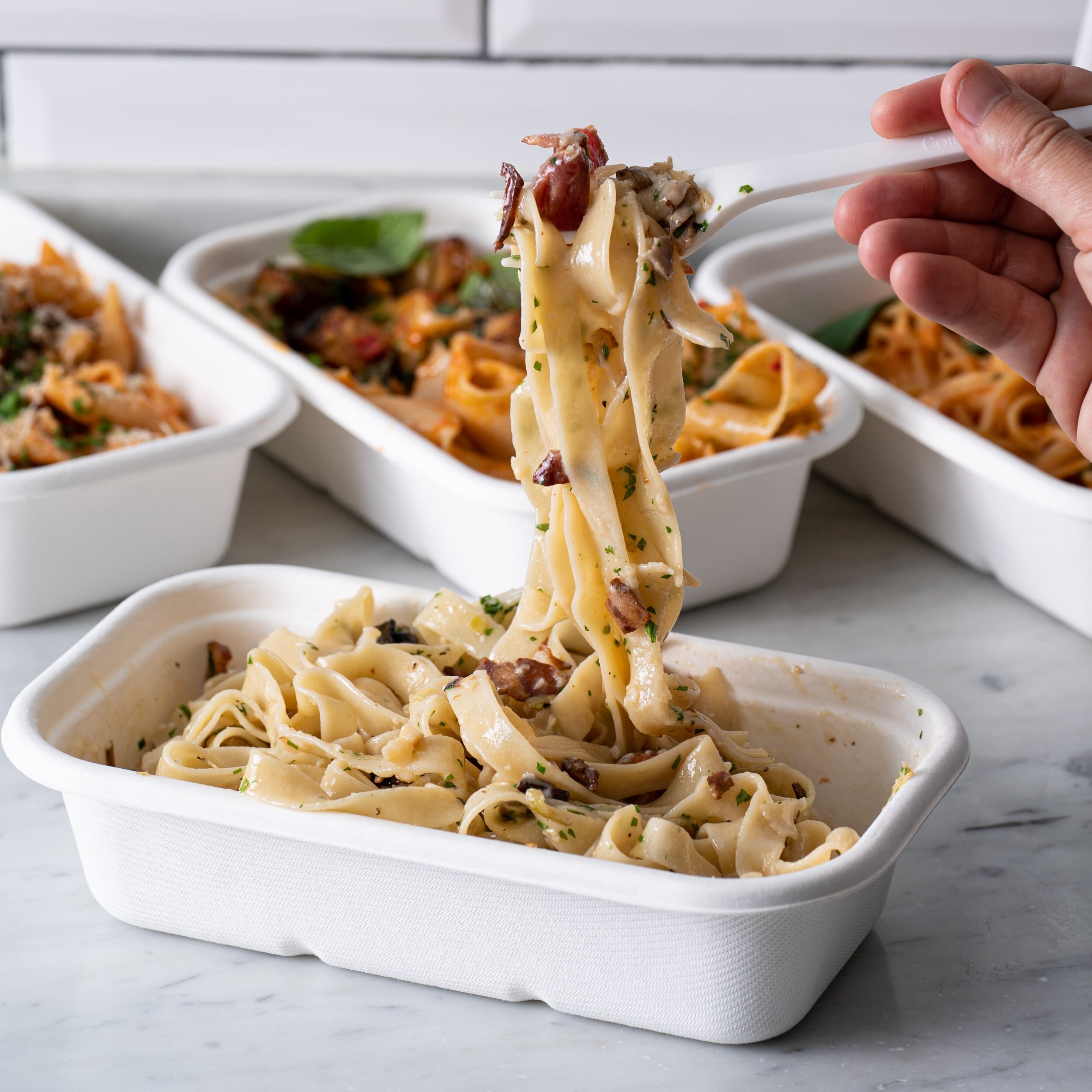 Fresh takeaway pasta