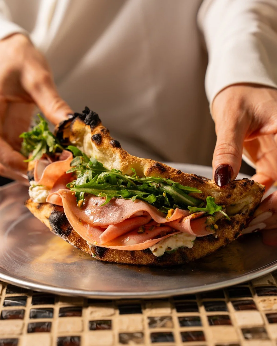 Introducing "The Piegata".

Exclusive to our lunch menu, this traditional Italian 'folded pizza' is made with our signature 48 hr fermented dough.

Hand-stretched and baked to order, with classic fillings like mortadella, stracciatella, pis