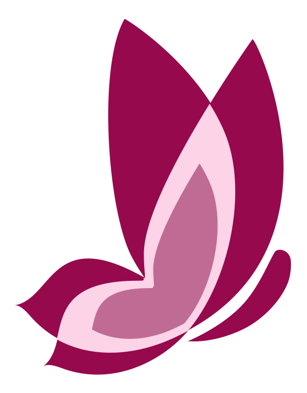 Red and pink butterfly icon from the heyHumantis brand