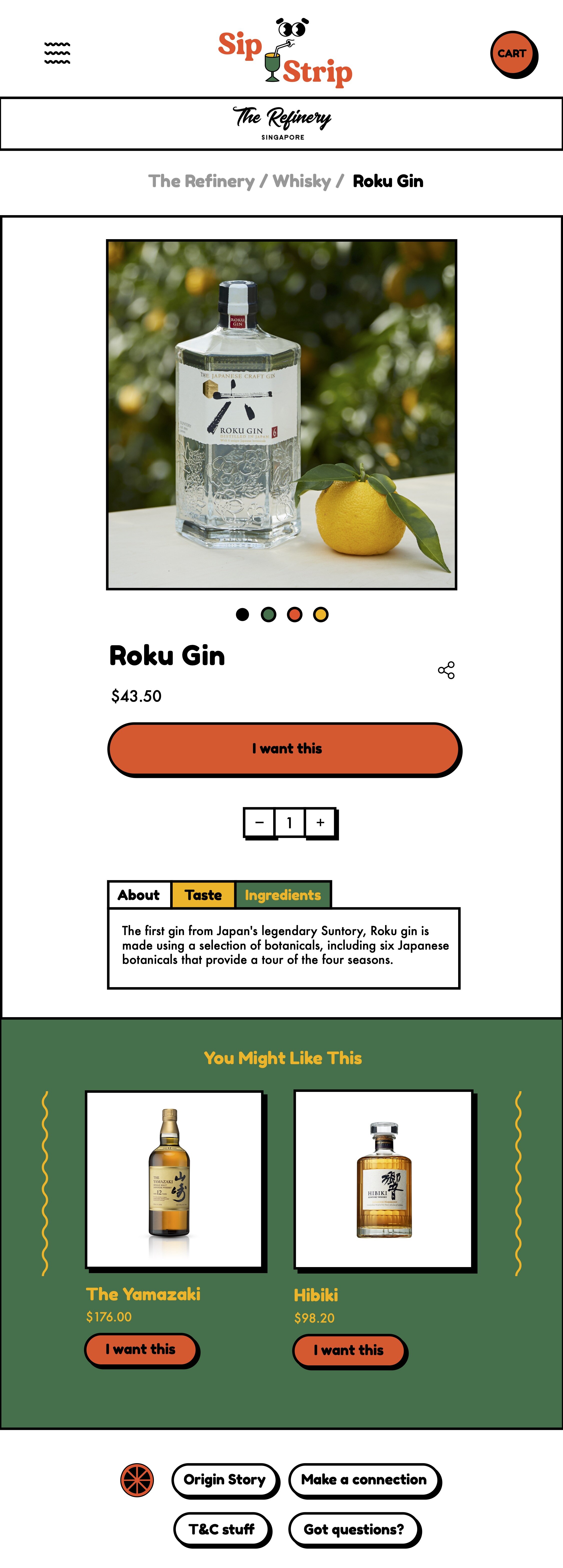 Mobile product page - option 1.