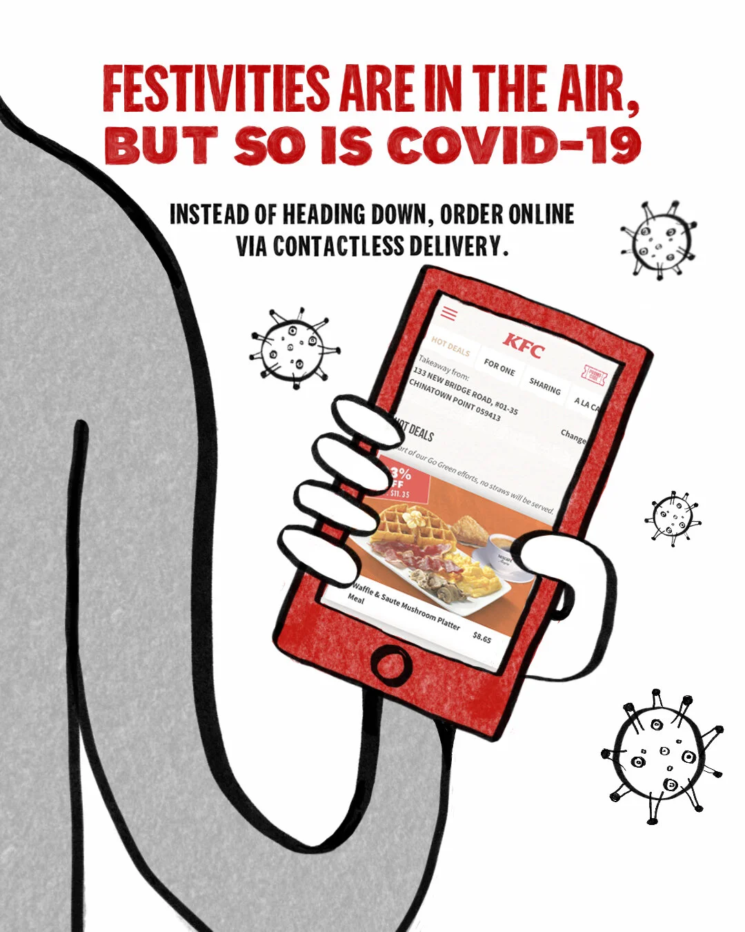 KFC Ramadan 2021 post. Illustration and layout by me.