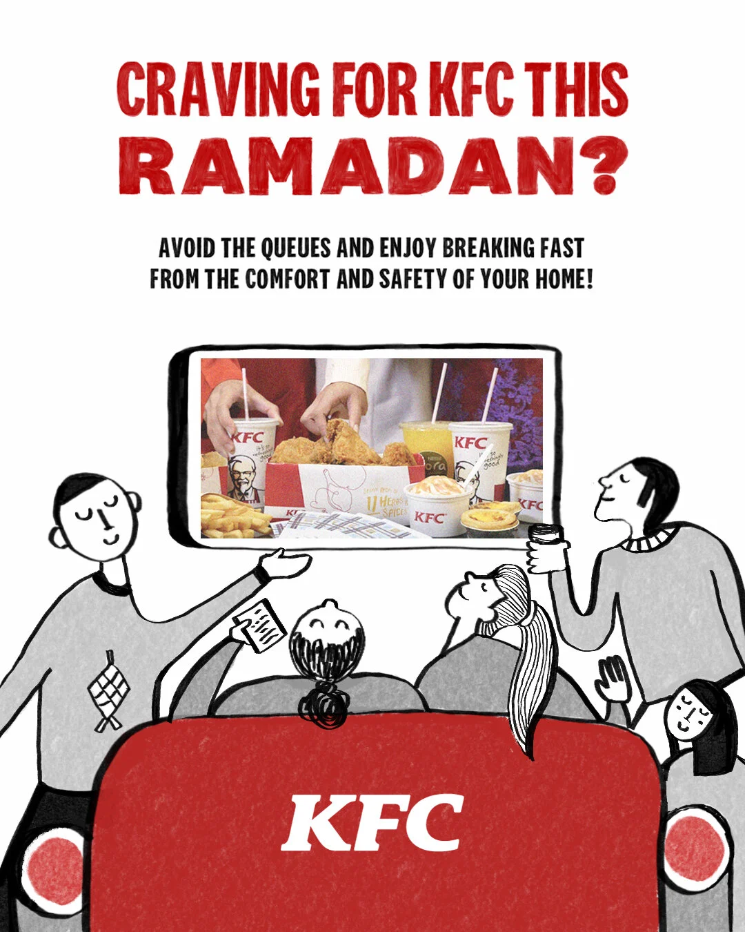 KFC Ramadan 2021 post. Illustration and layout by me.