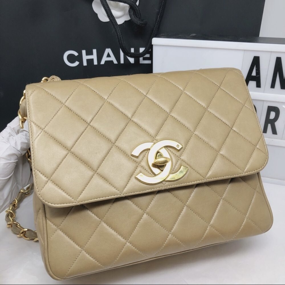 Chanel Vintage Metalasse Jumbo Large Square Classic Flap Bag 24k GHW — ANK  WORLD