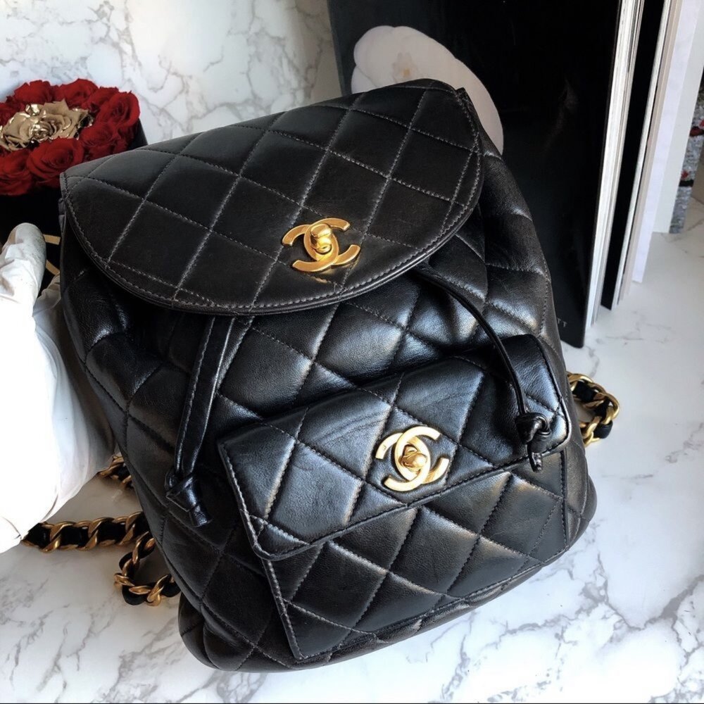 Chanel Duma vintage quilted Black Lambskin Backpack — ANK WORLD