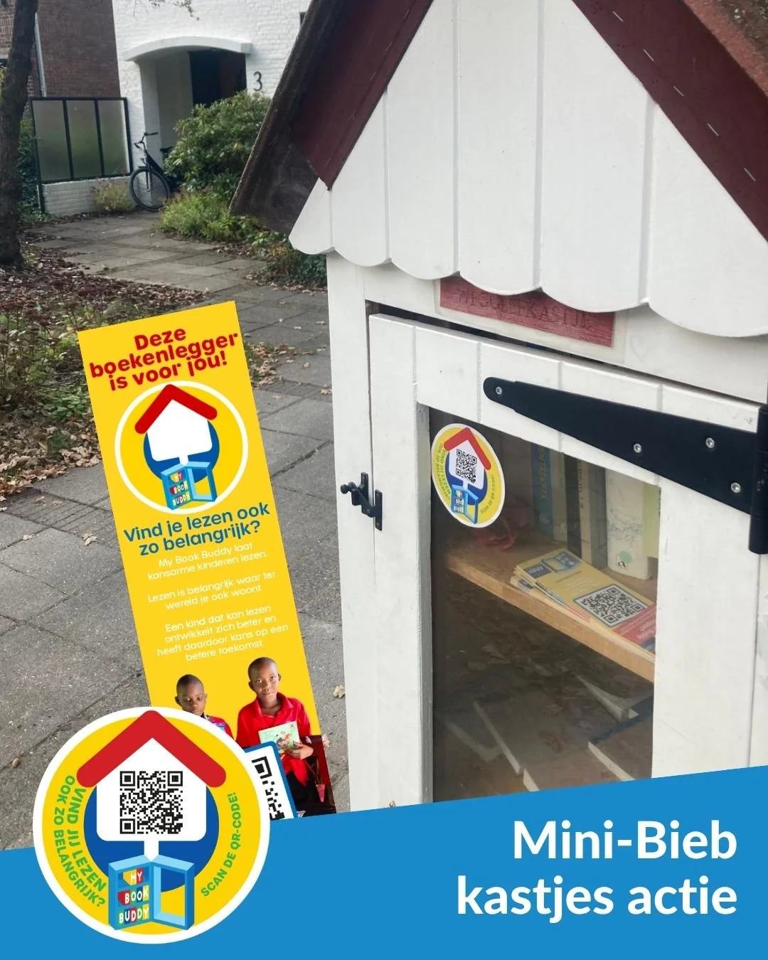 📚✨ Hoera!
Er doet weer een nieuw biebkastje mee in Amersfoort! 🎉 Vanaf nu kun je onze boekenleggers ook op BW laan 3 vinden als onderdeel van onze campagne.

Ken jij dit kastje al?

#MyBookBuddy #Biebkastje #Amersfoort #BoekenDelen #Leesplezier