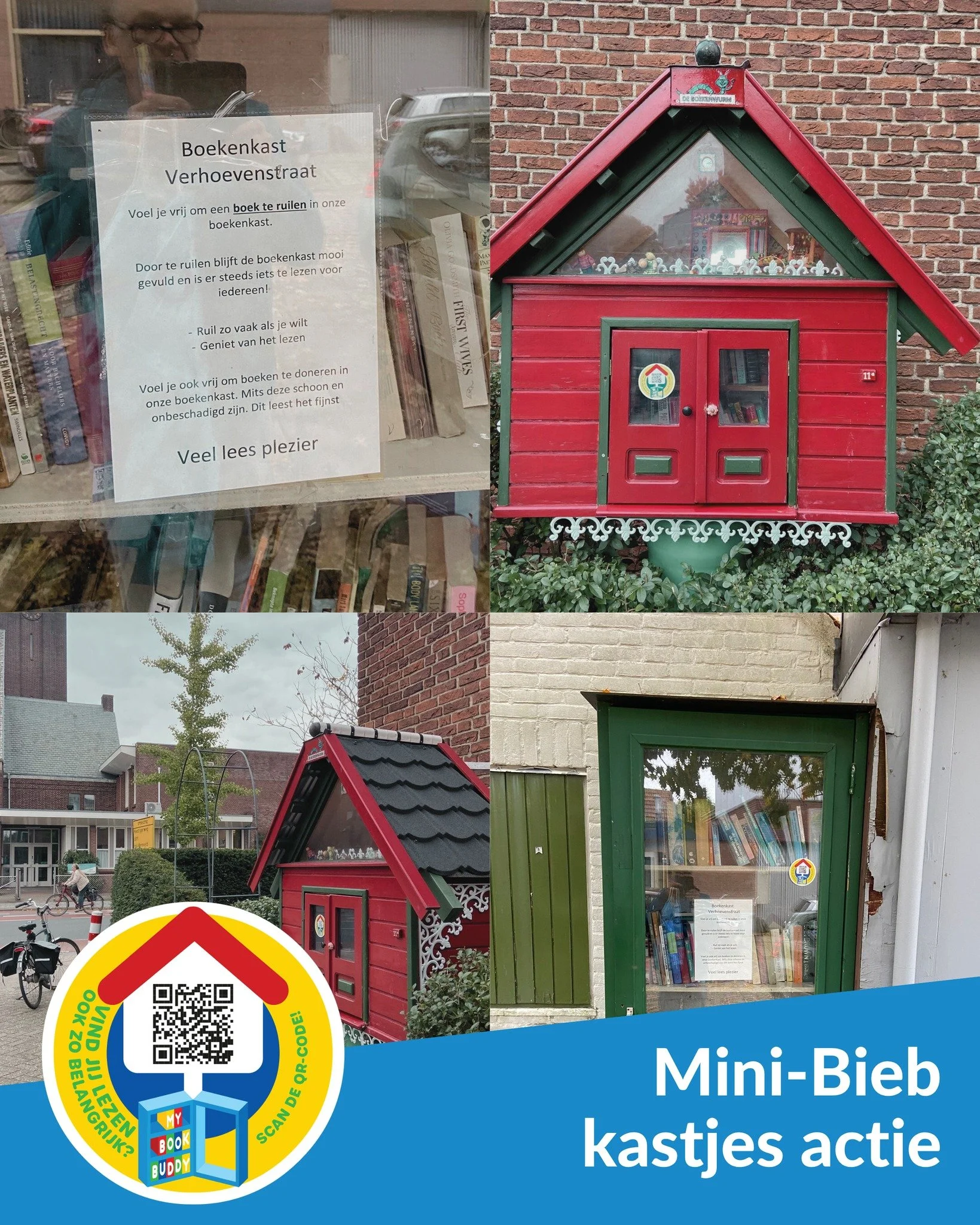 📚 Ja hoor er zijn weer twee nieuwe biebhuisjes die meedoen met onze campagne. Je vind ze op de Leusderweg en de Verhoevenstraat in Amersfoort. 

Kom je ook kijken? 🏠