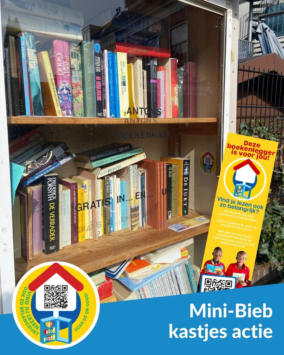 ...En nog een kastje voorzien van My Book Buddy boekenleggers. 
Heb jij ook een kastje en wil je My Book Buddy promoten. Stuur ons dan een mailtje op info@mybookbuddy.nl. Wij sturen je dan wat boekenleggers toe.

#minibieb #boekenhuisjeopdehoek #zeis