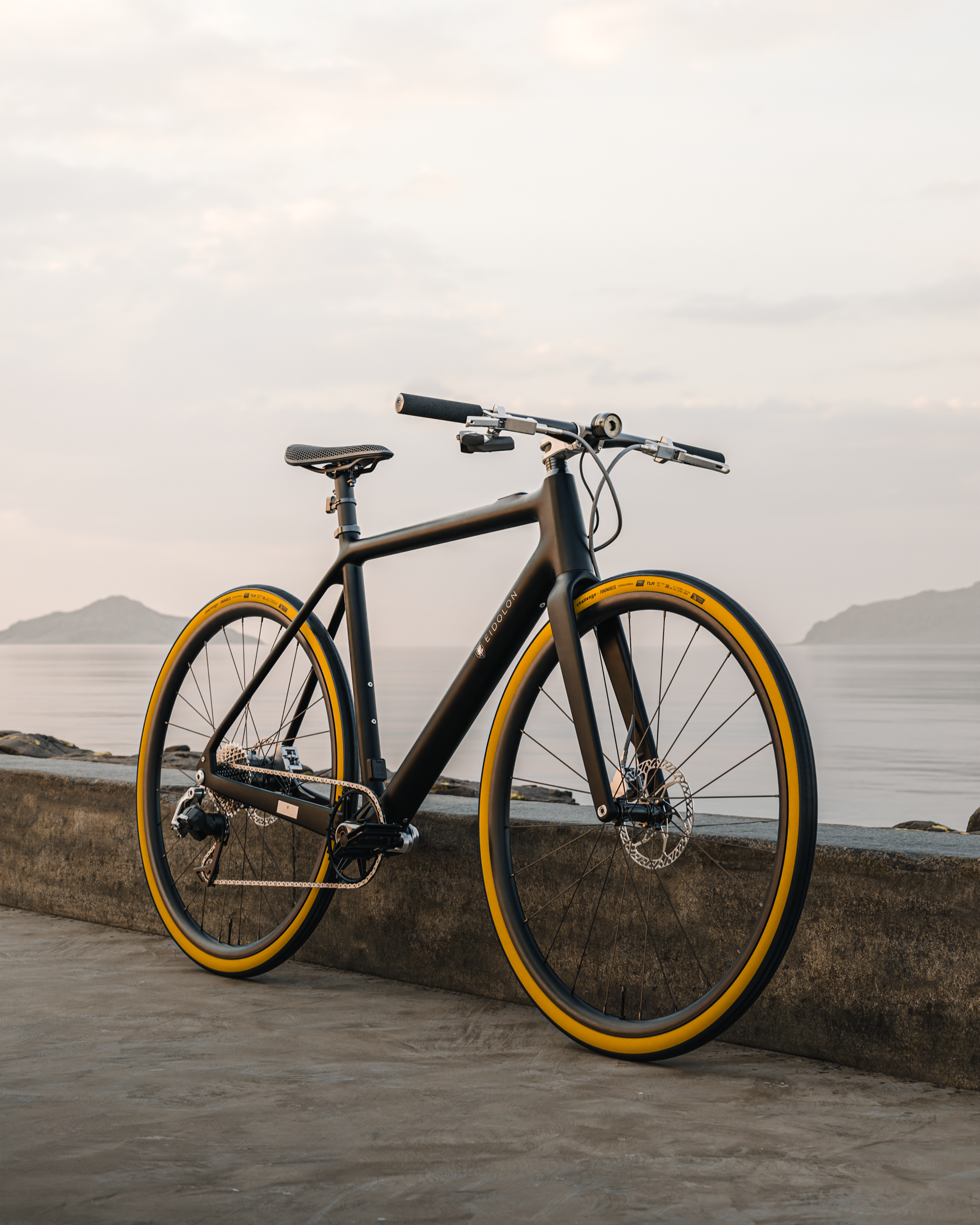 Ponomarets EIDOLON eBike in Jet Black by the sea.
