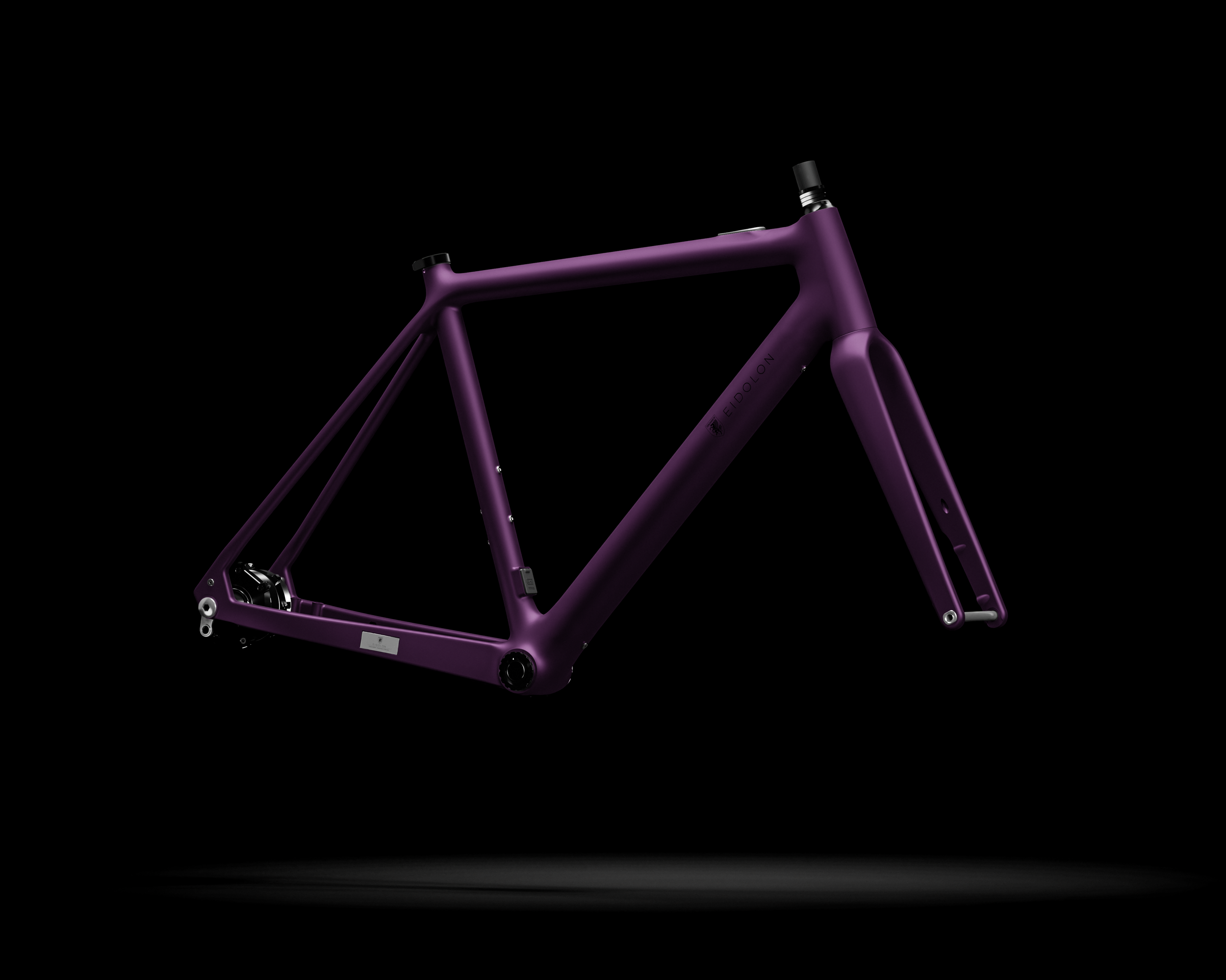 Purple Ponomarets EIDOLON eBike Frameset against a black background.