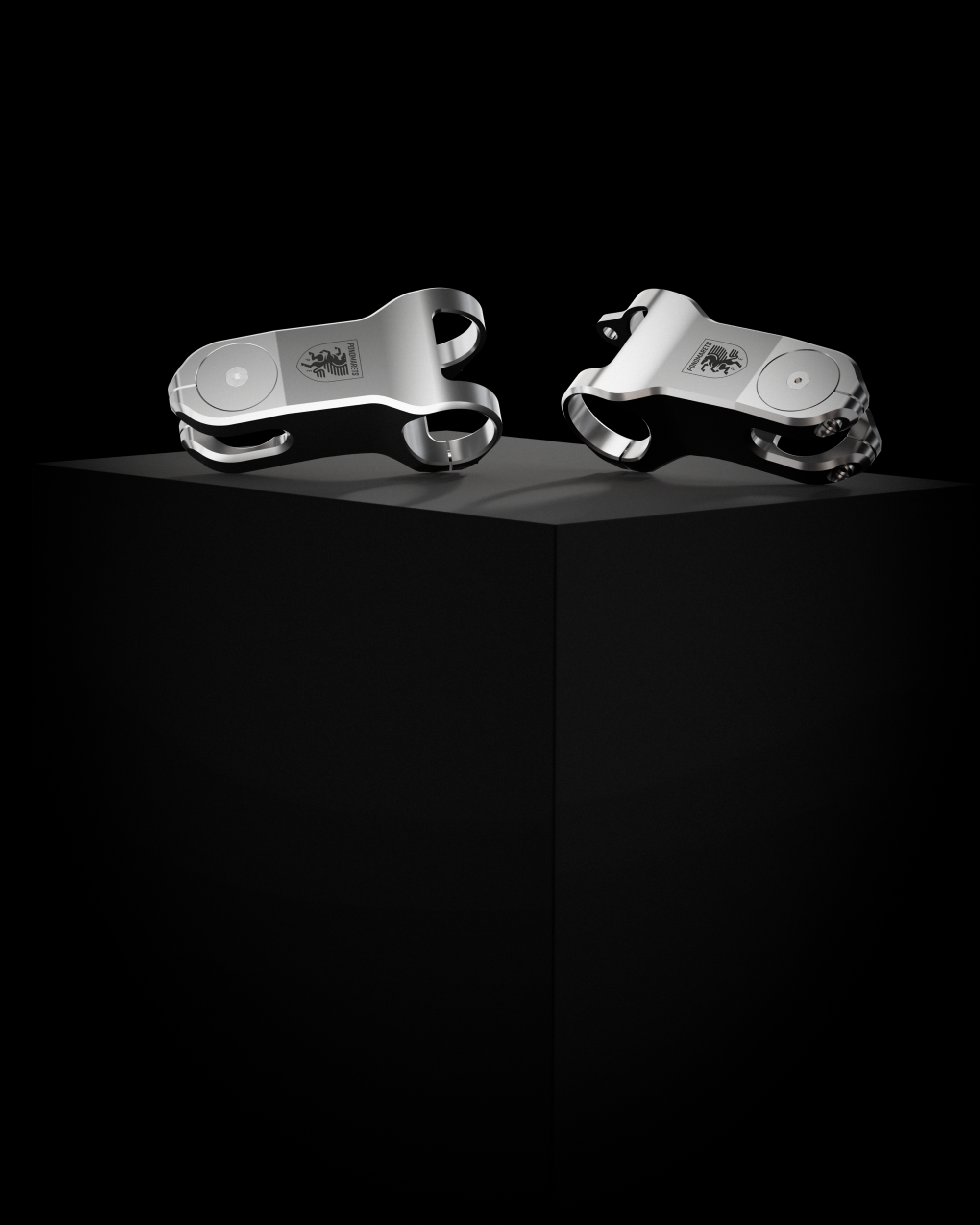 Pair of Ponomarets stems displayed against a black background.