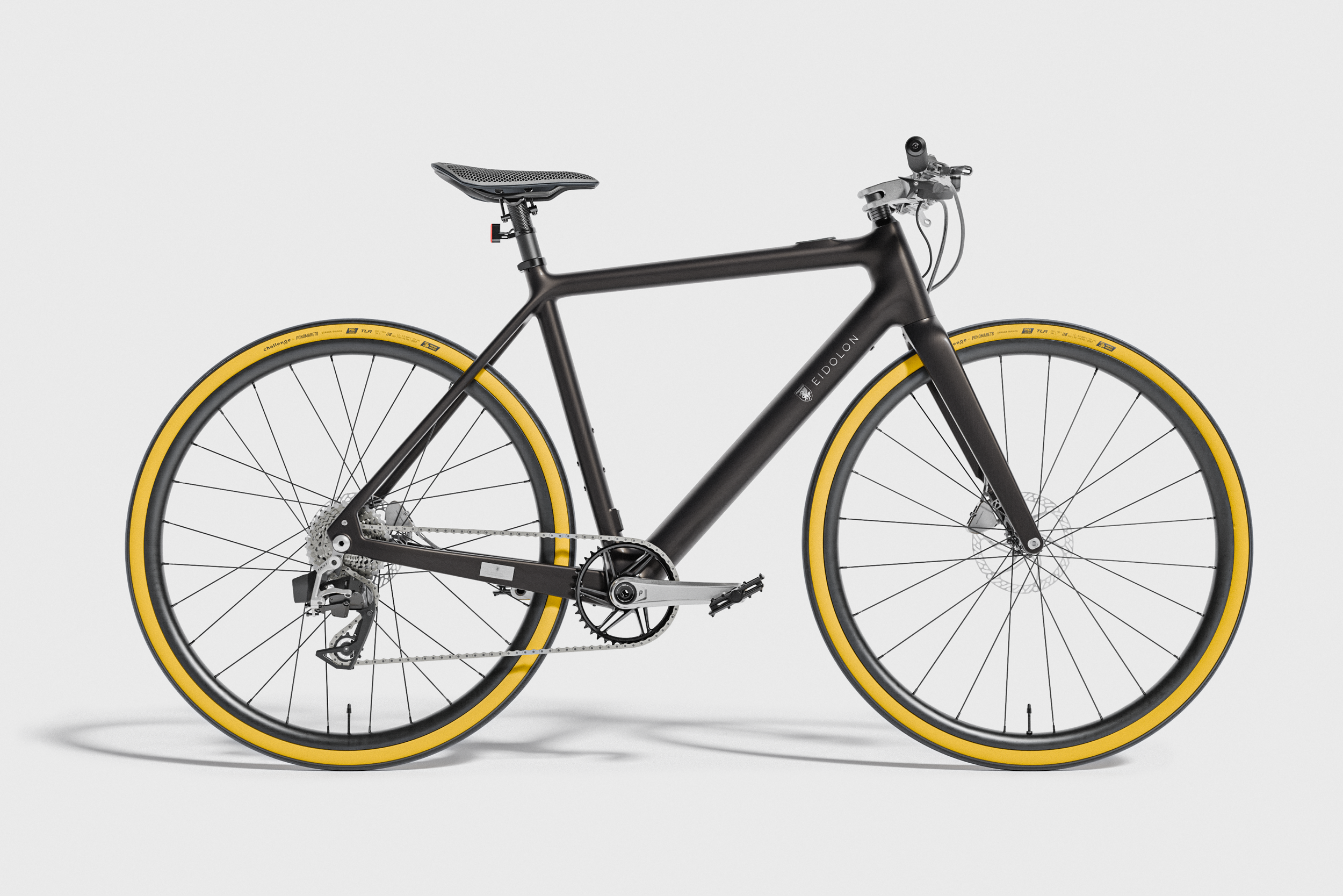 Ponomarets EIDOLON eBike finished in UD-carbon against a light background.
