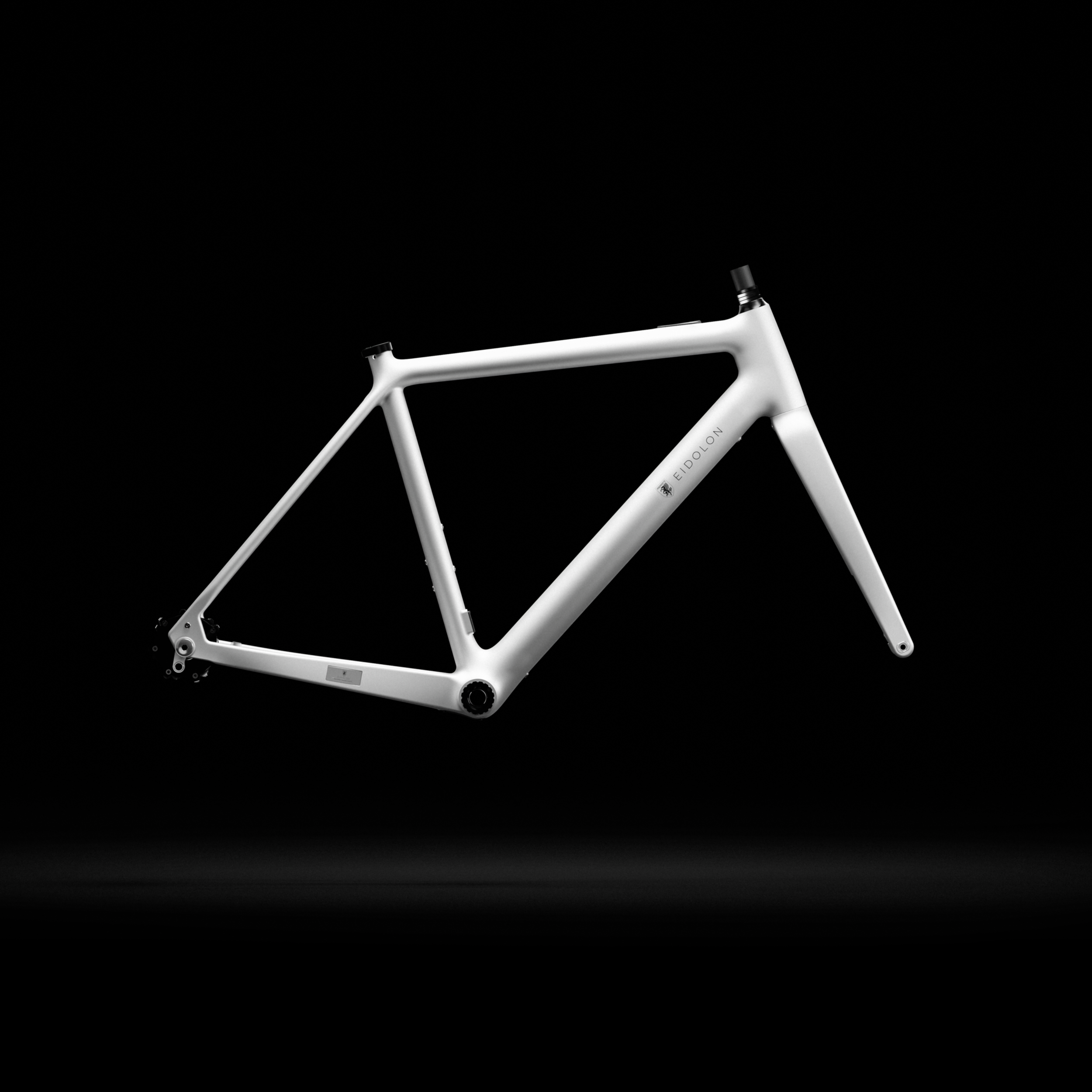 Ponomarets EIDOLON eBike Frameset in White against a black background.