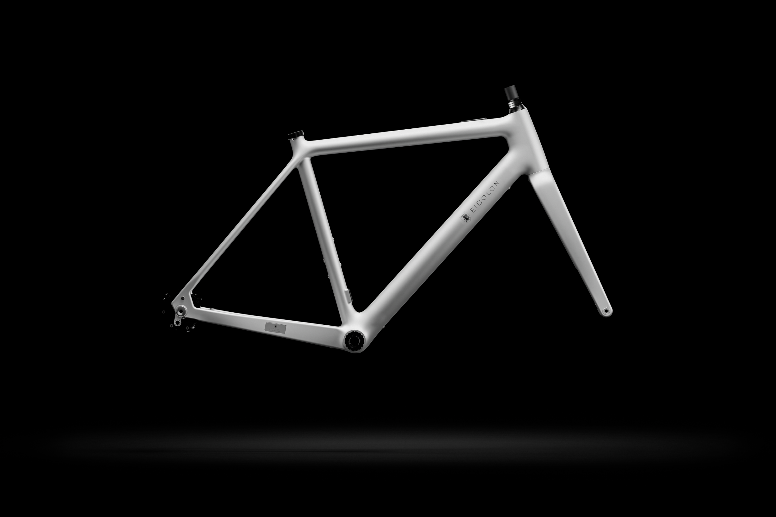 Ponomarets EIDOLON eBike Frameset in White against a black background.