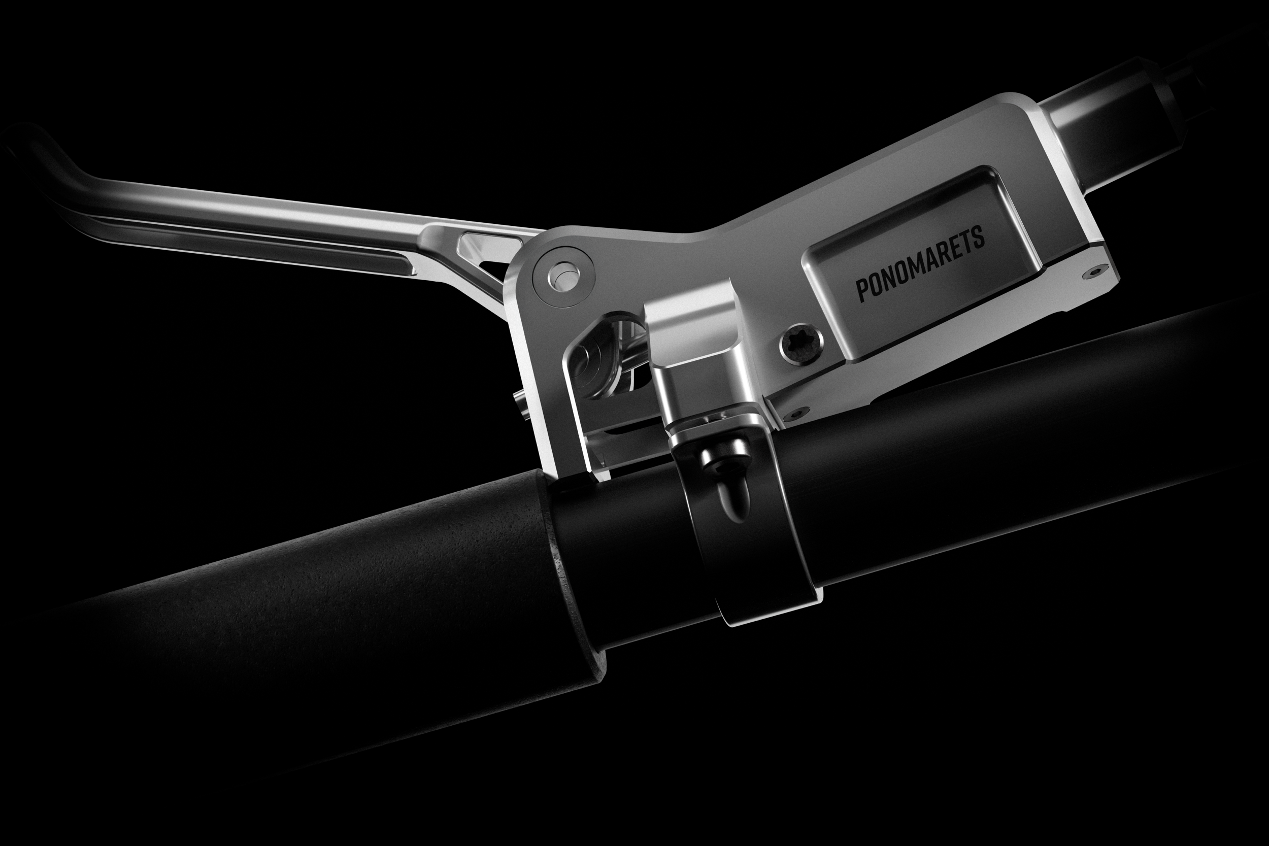 Ponomarets EIDOLON precision brake lever against a dark background.