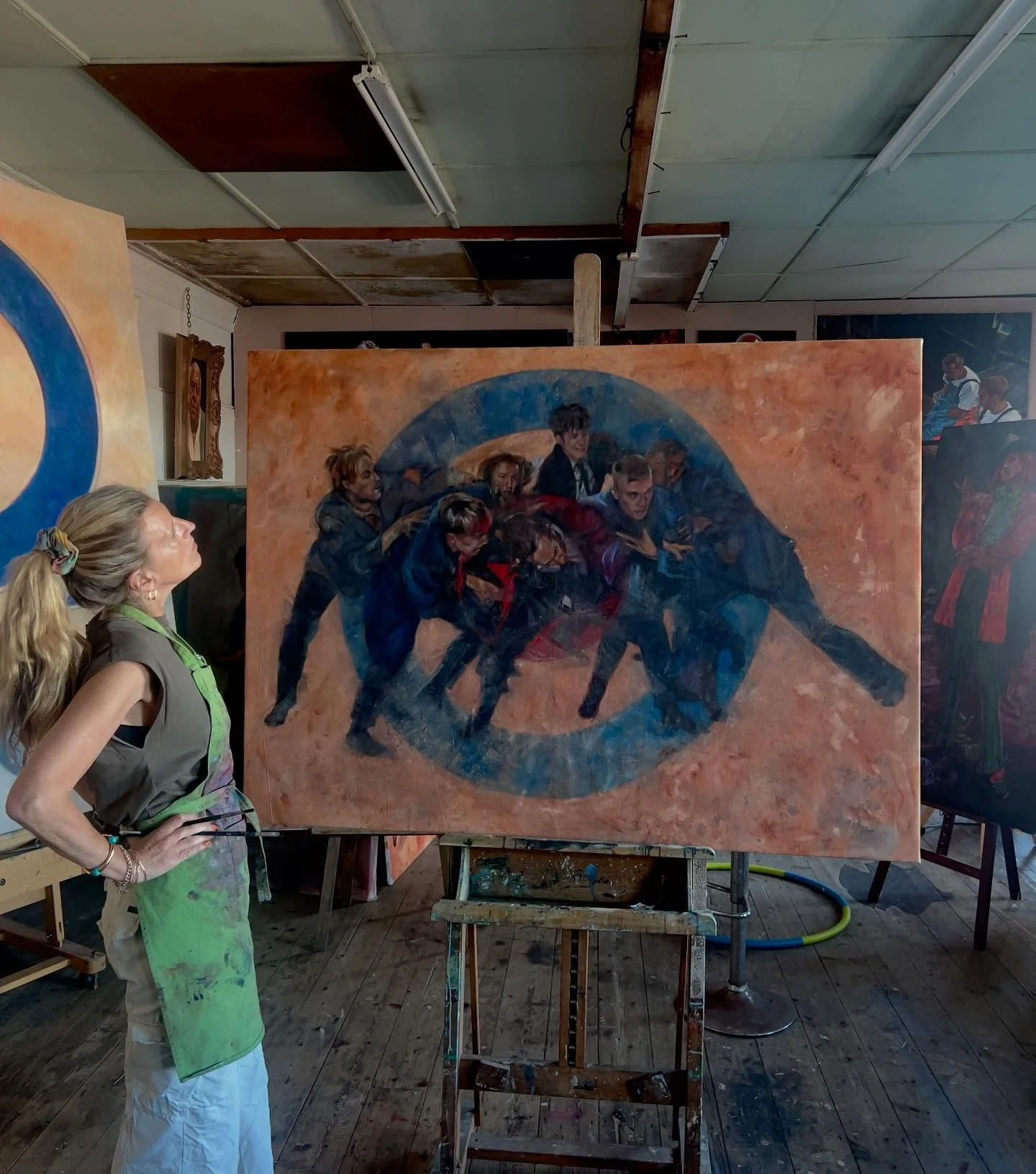 Last few adjustments before packing up to exhibit next week at the World Premiere of @quadmodballet - (I am saving a big reveal for that night)  @theatreroyalplymouth This last year I have saturated myself in all things Quadrophenia-the 
@officialthe