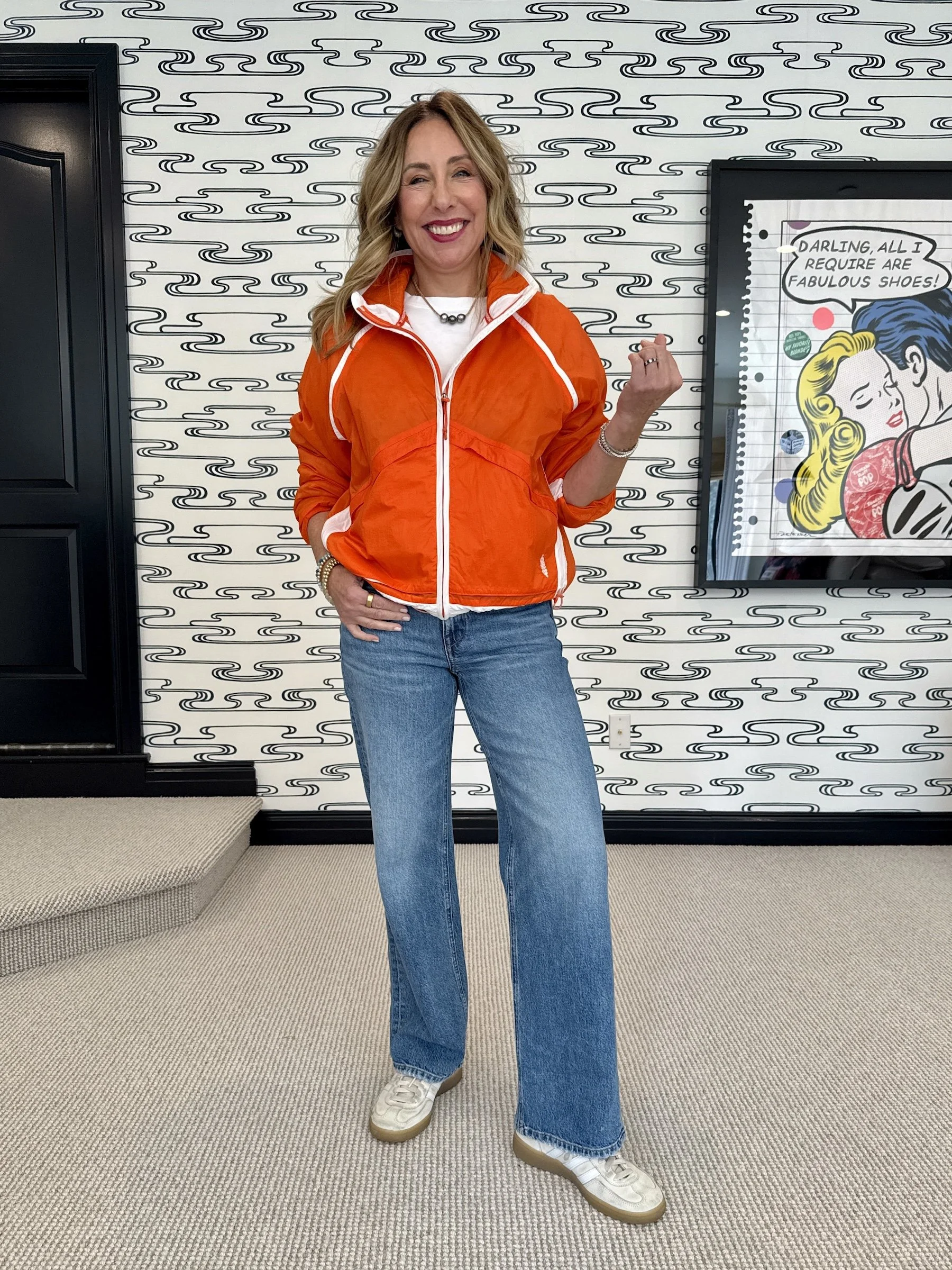 white tee jeans sporty outfit