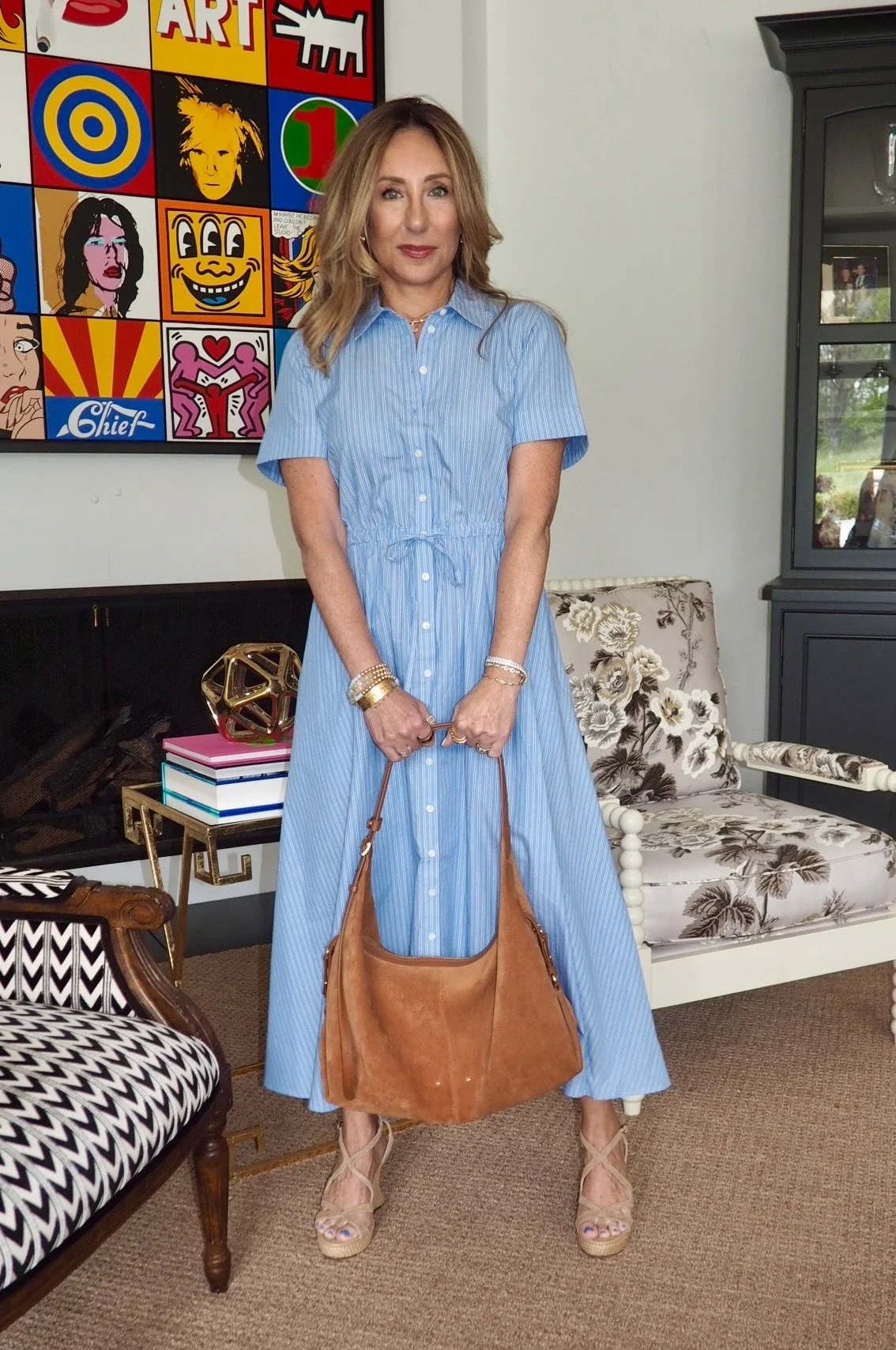blue and white dress for summer