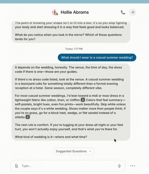 chat with hallie links