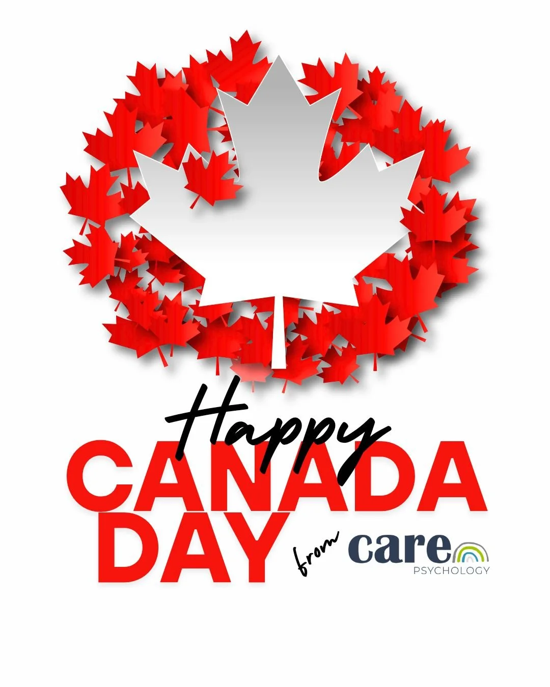 Happy Canada Day from all of us at Care Psychology! 🍁

Today we're celebrating the country we're proud to call home, and the diversity of people and stories that make it what it is. 

Wherever you're spending the day, we hope it's filled with good c