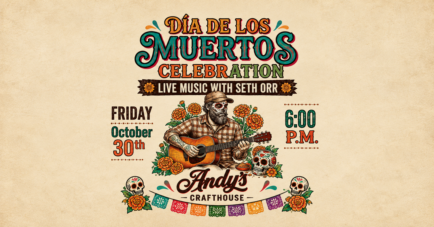 Día de los Muertos Celebration – Live Music with Seth Orr