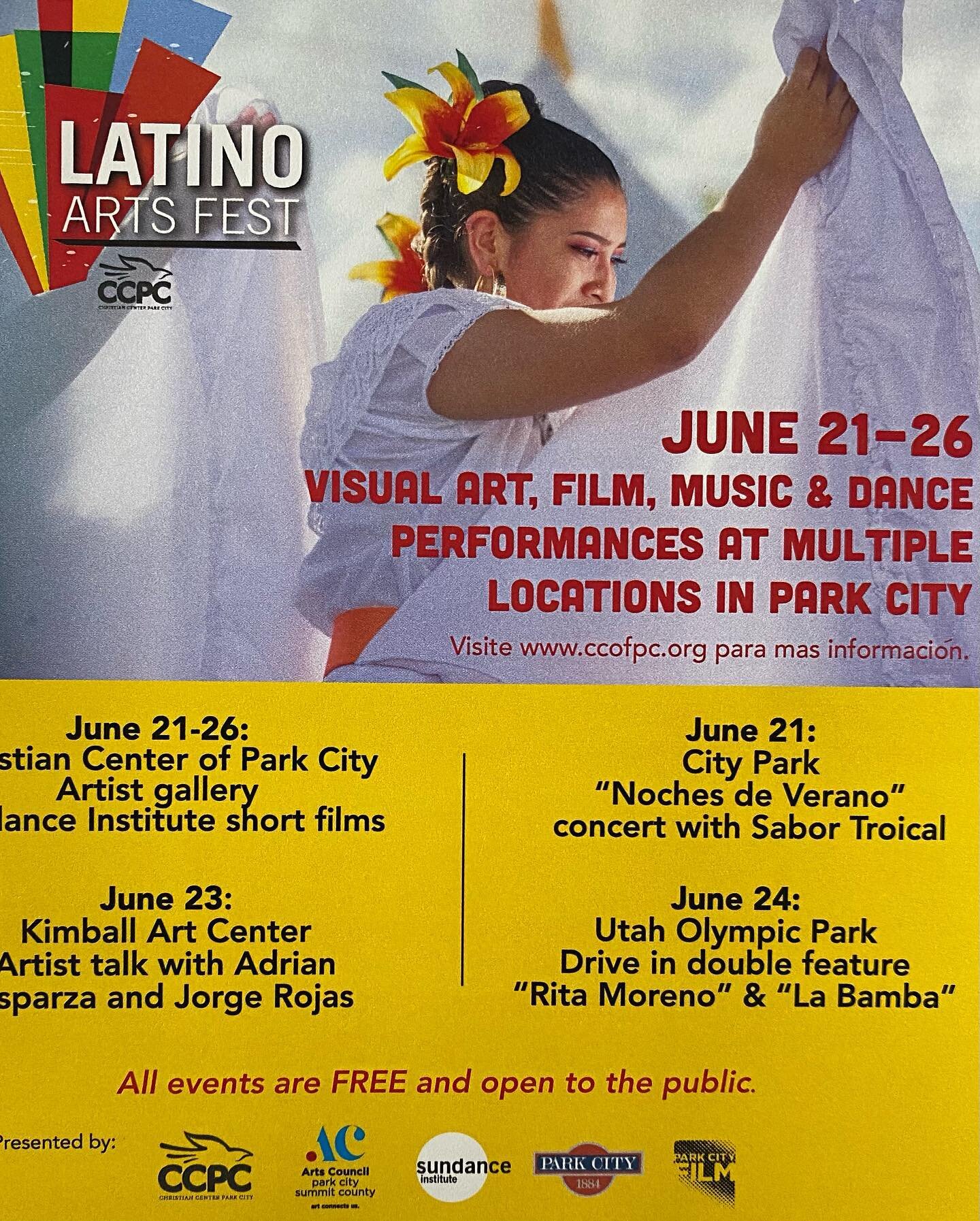 Join the Celebration!
June 20 - 26, 2021
We are pleased to announce the return of the Latino Arts Fest this June 2021!

The Latino Arts Festival is a cultural experience and a beautiful display of visual arts and crafts, live music, film screening, f