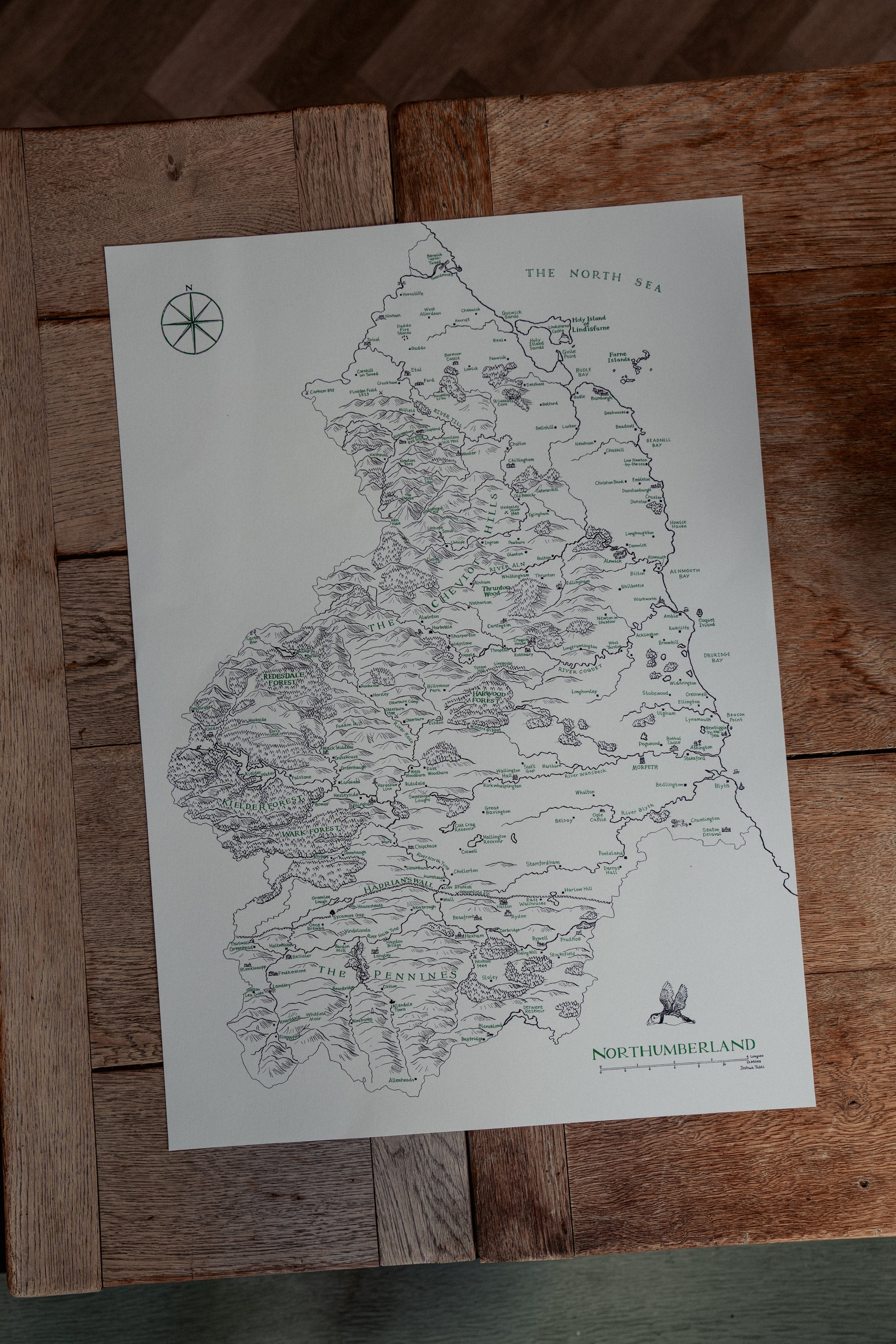 WIN: An original hand-drawn map of Northumberland, in the style of Tolkien, worth over £1000