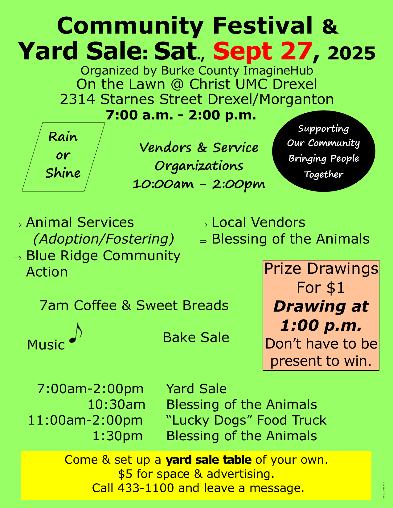 Community Festival & Yard Sale