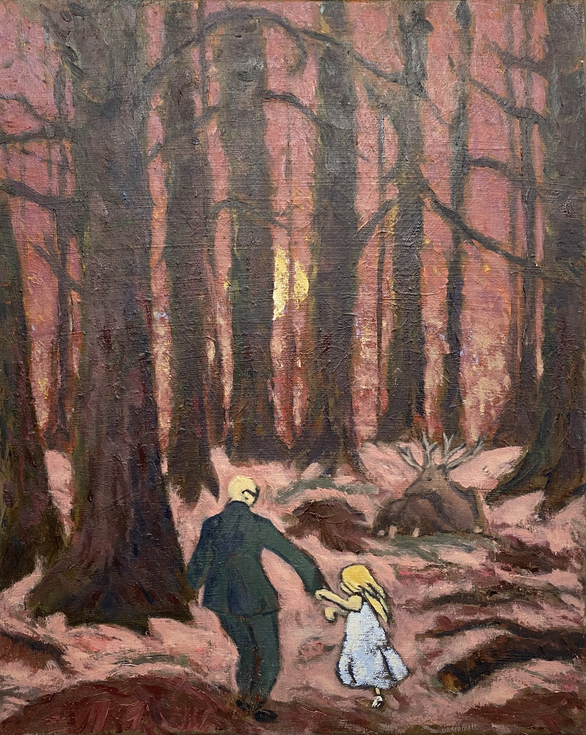 Wedding Dance, 2026. Oil and pigment stick on canvas — 18" x 12"
